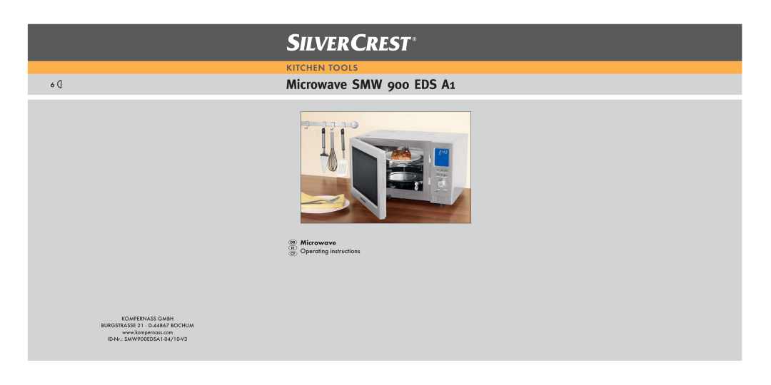 Silvercrest SMW 900 EDS A16 manual Microwave SMW 900 EDS A1, Kitchen Tools, Microwave Operating instructions 