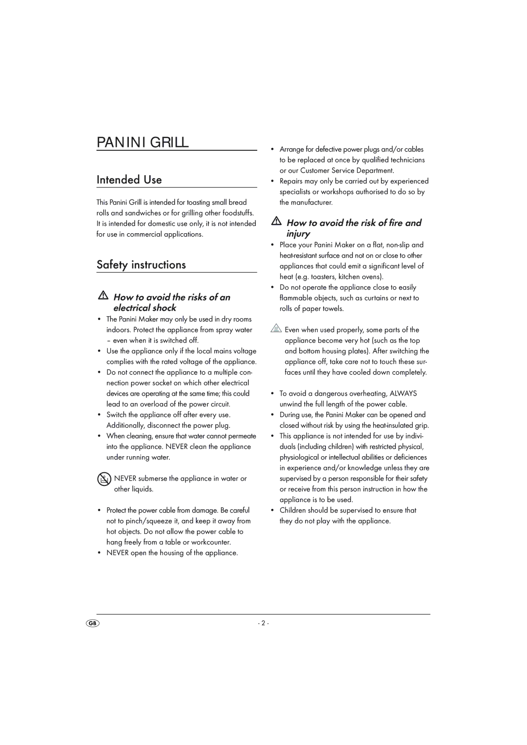 Silvercrest SPM 2000 A16 manual Intended Use, Safety instructions 