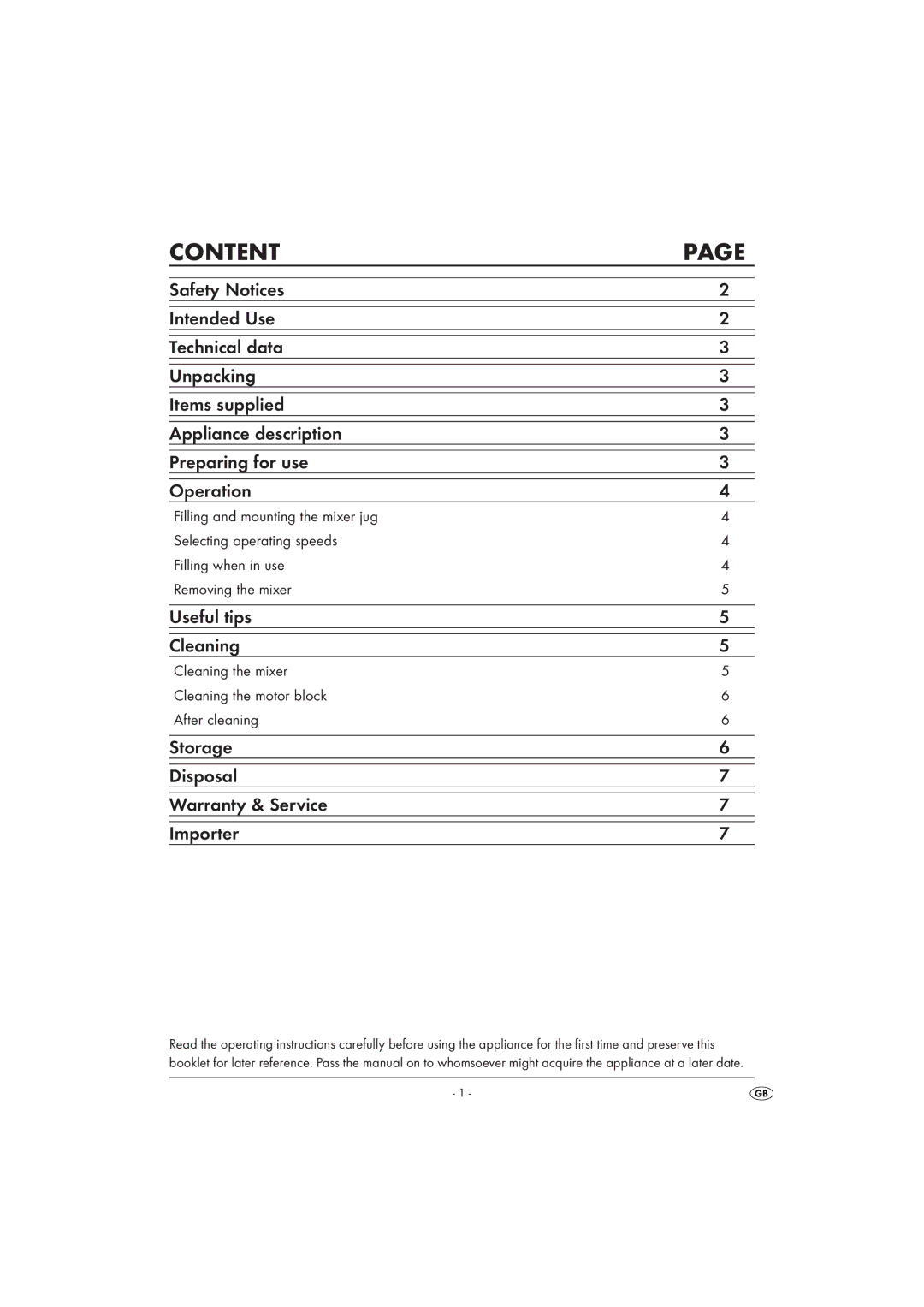 Silvercrest SSM 550 A16 manual Content 