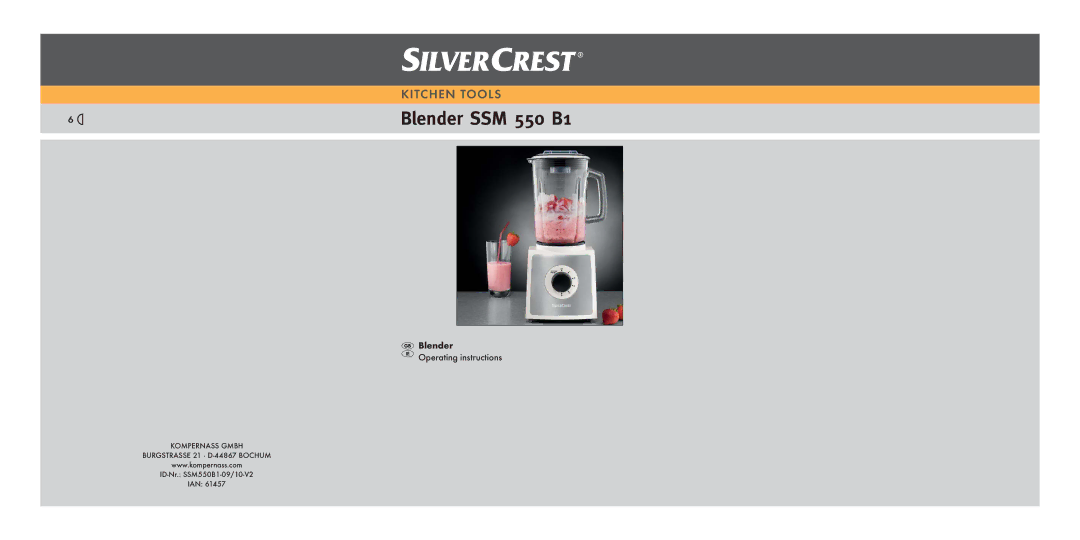 Silvercrest manual Blender SSM 550 B1 