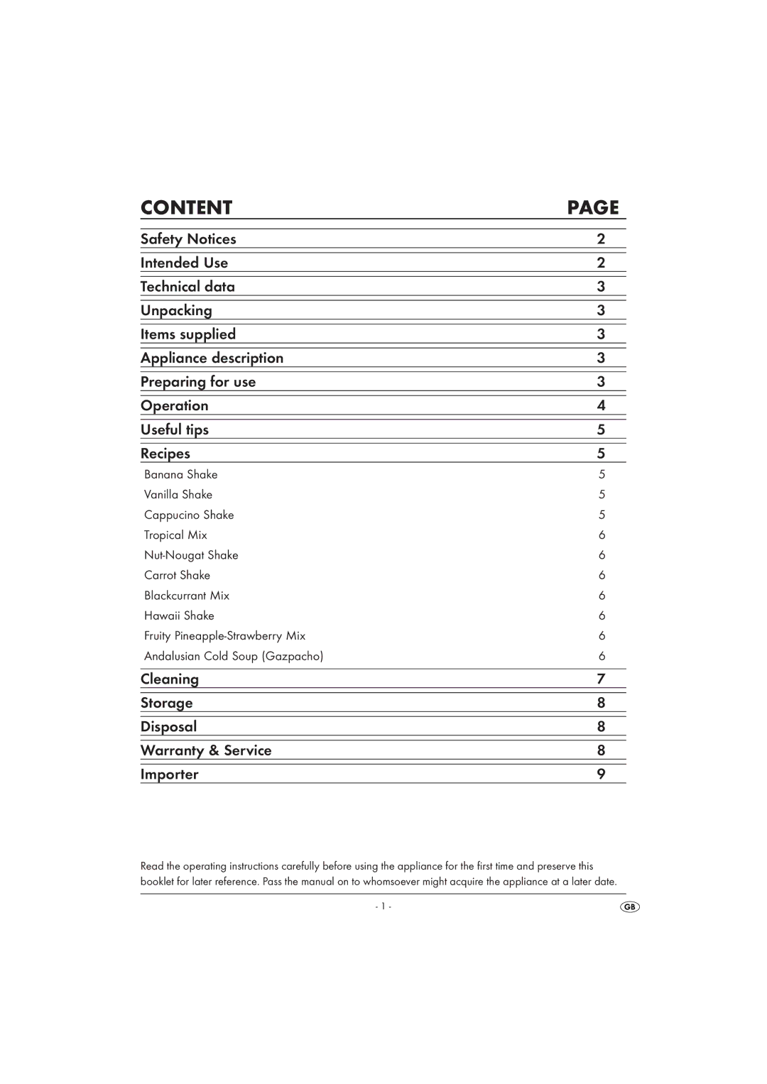 Silvercrest SSM 550 B1 manual Content 