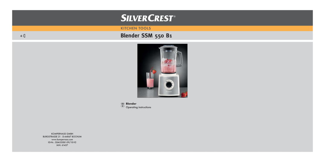 Silvercrest manual Blender SSM 550 B1, Kitchen Tools 