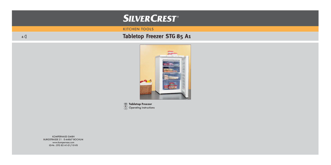 Silvercrest manual Tabletop Freezer STG 85 A1 