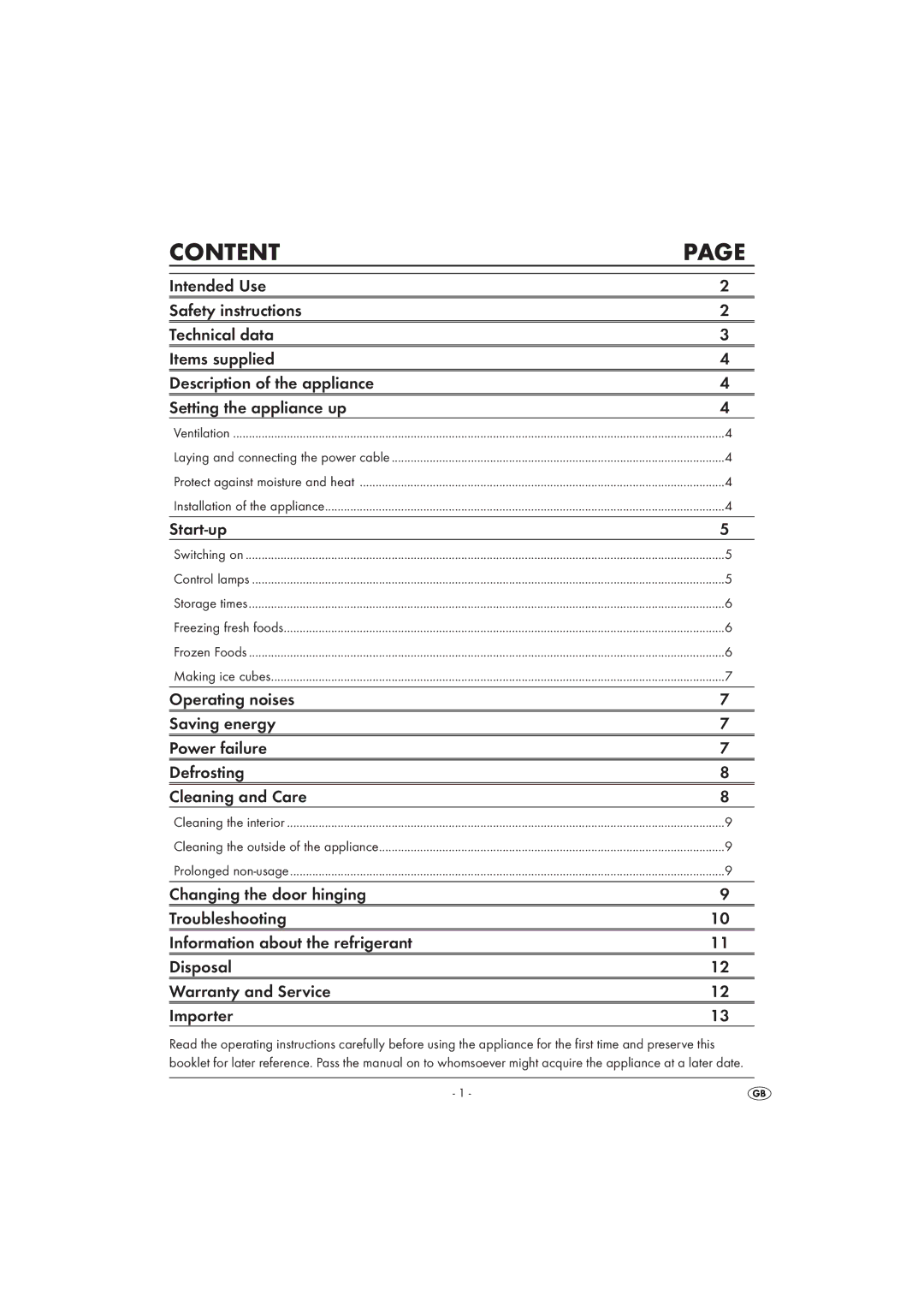 Silvercrest STG 85 A1 manual Content, Start-up 