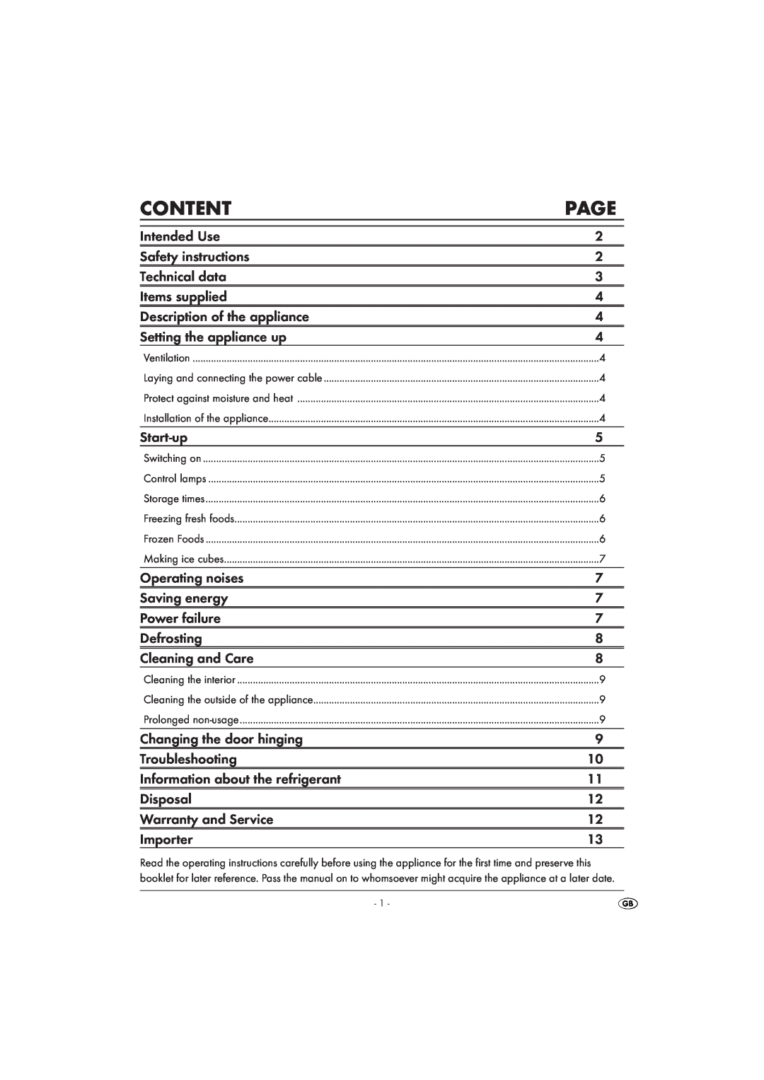 Silvercrest STG 85 manual Content, Page 