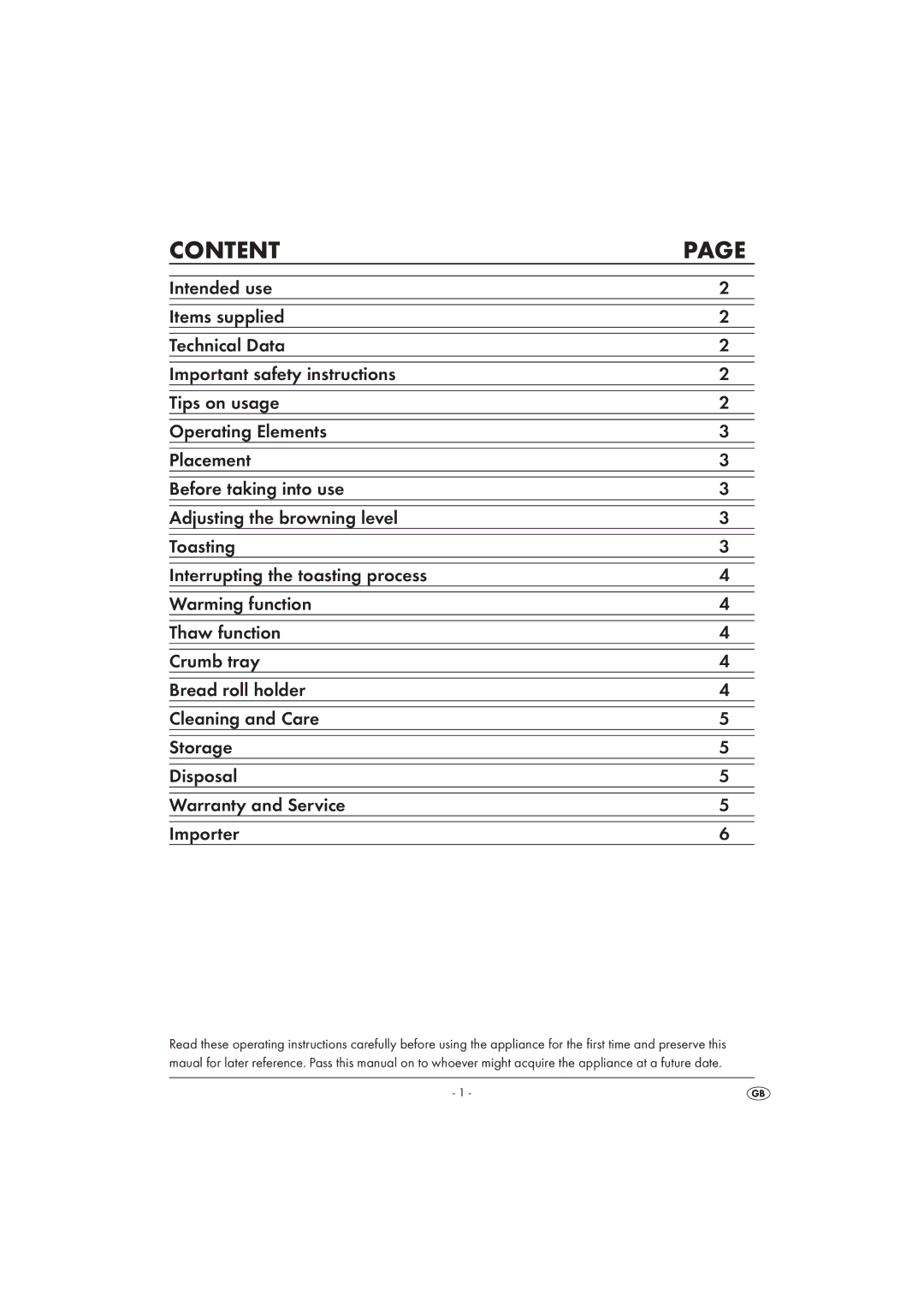 Silvercrest STO 800 EDS A1 operating instructions Content 