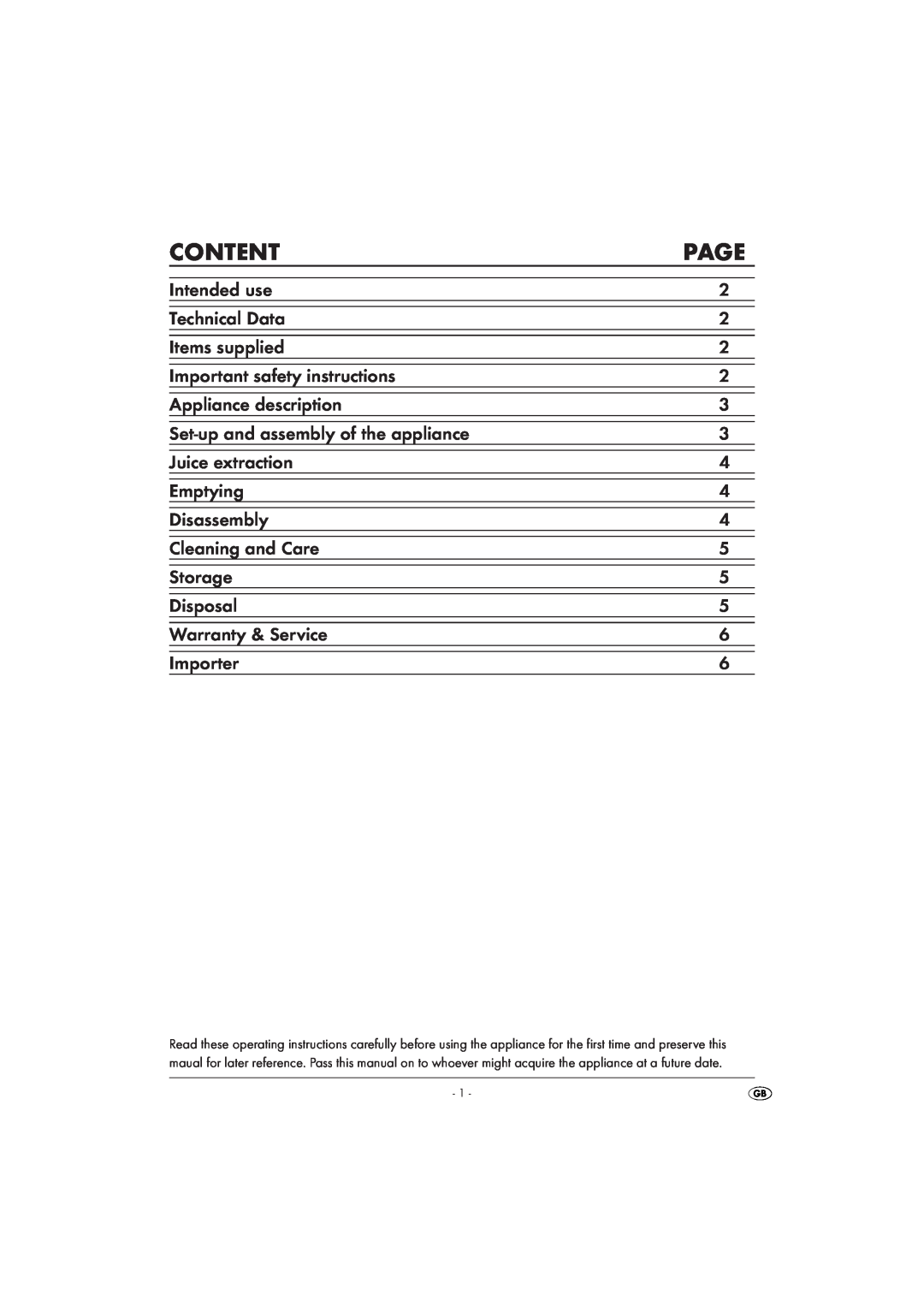 Silvercrest SZP25A1-07 manual Content, Page 