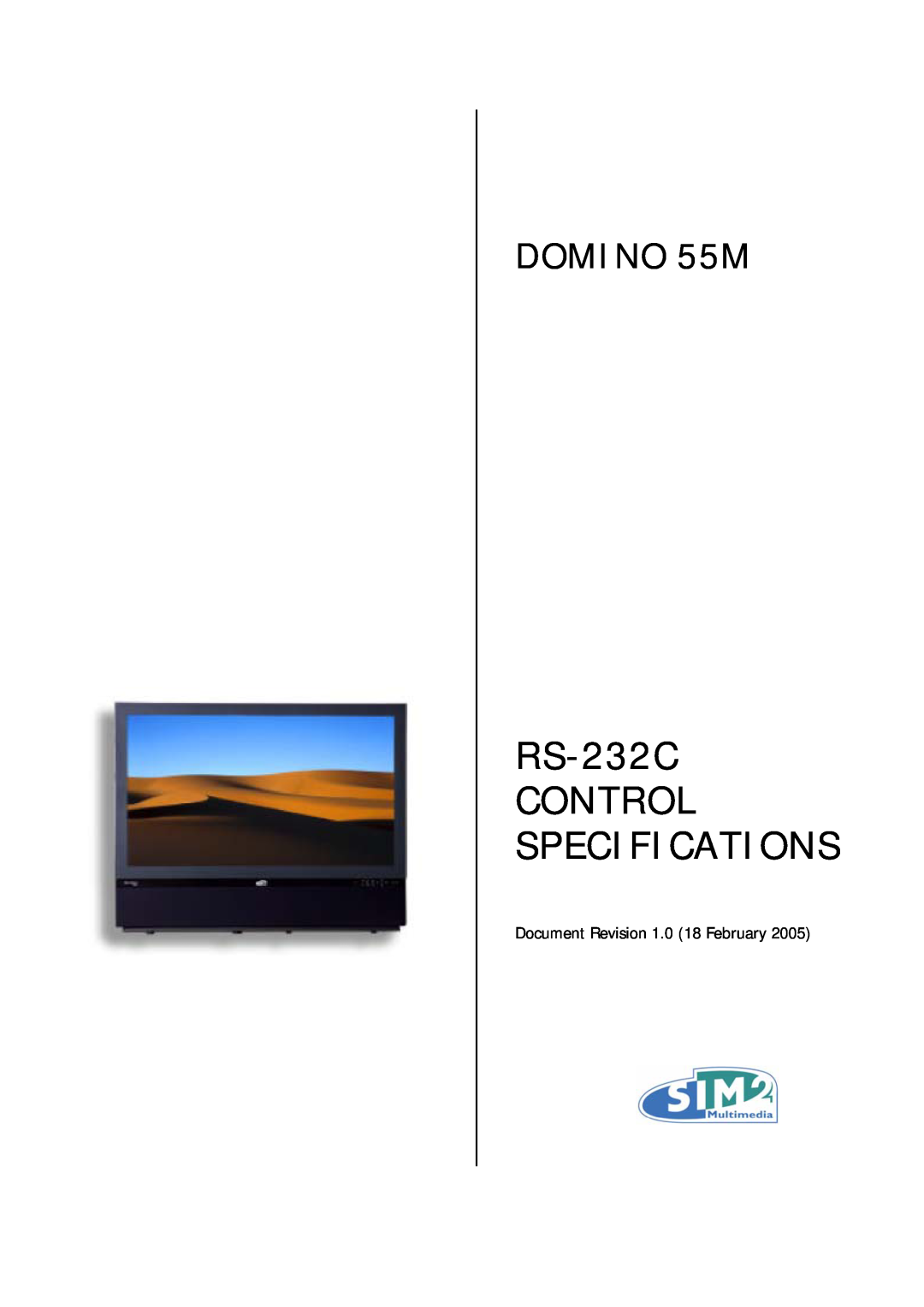 Sim2 Multimedia specifications RS-232C CONTROL SPECIFICATIONS, DOMINO 55M 