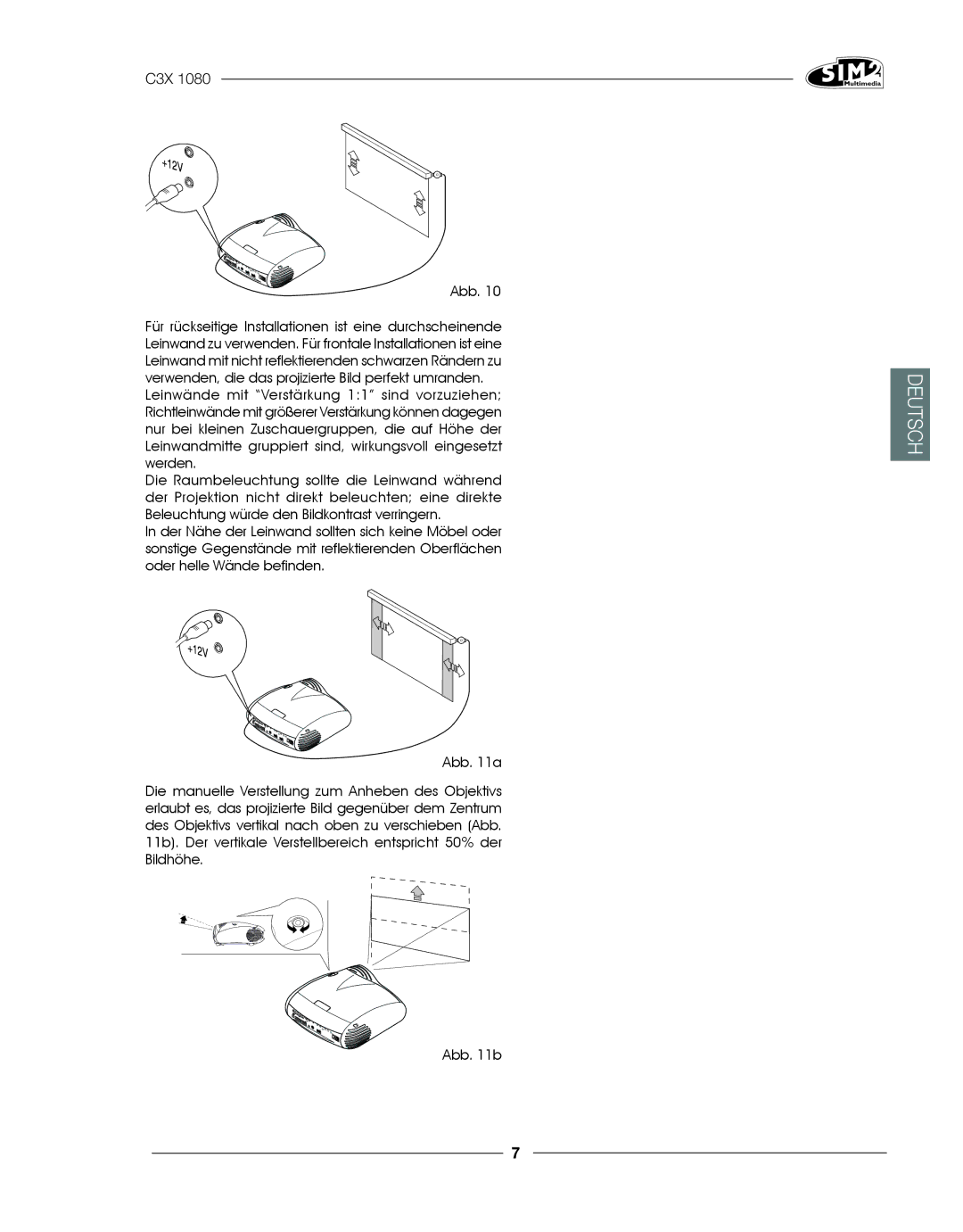 Sim2 Multimedia C3X1080 installation manual Hc Deuts 