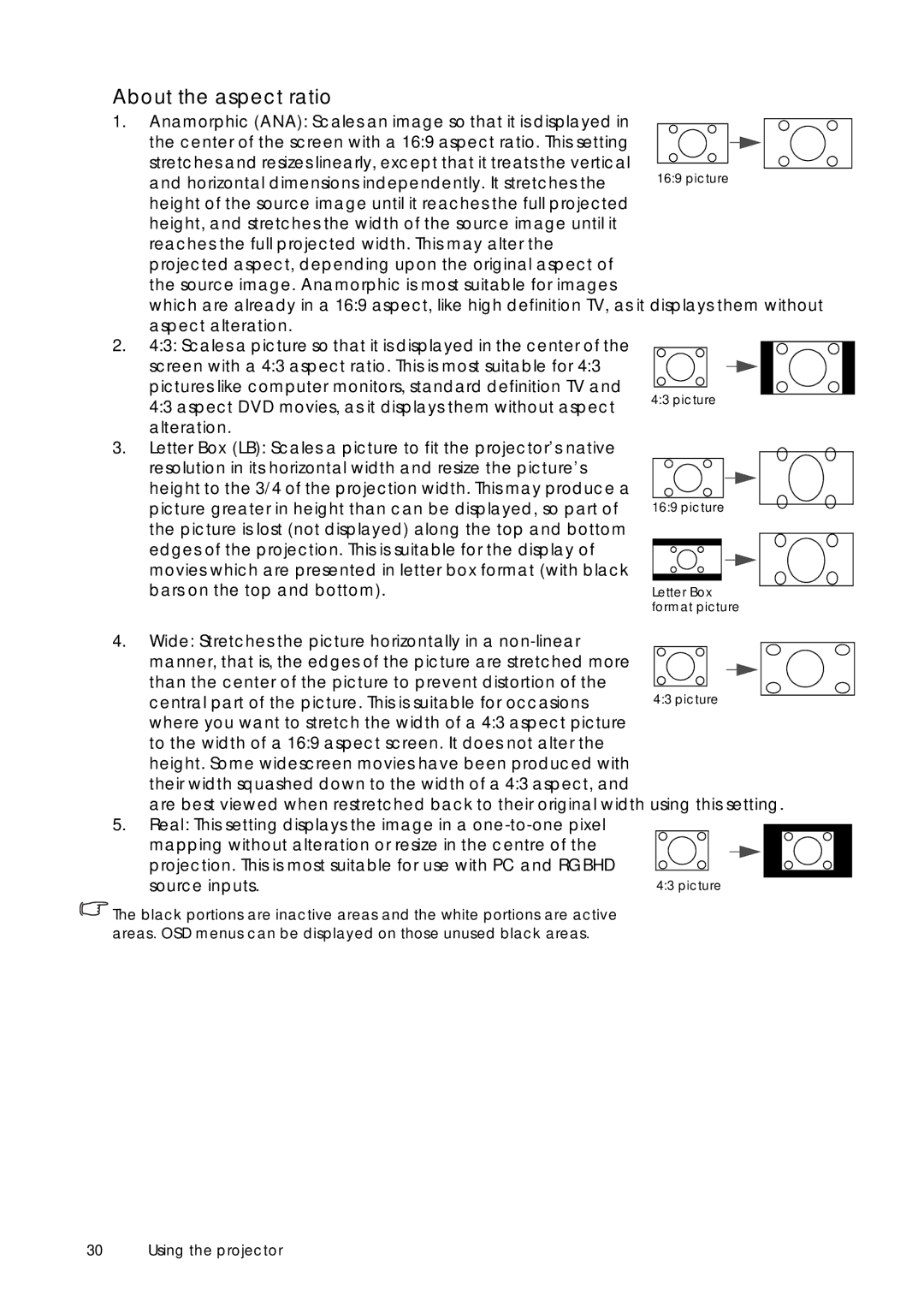 Sim2 Multimedia D60 user manual About the aspect ratio 