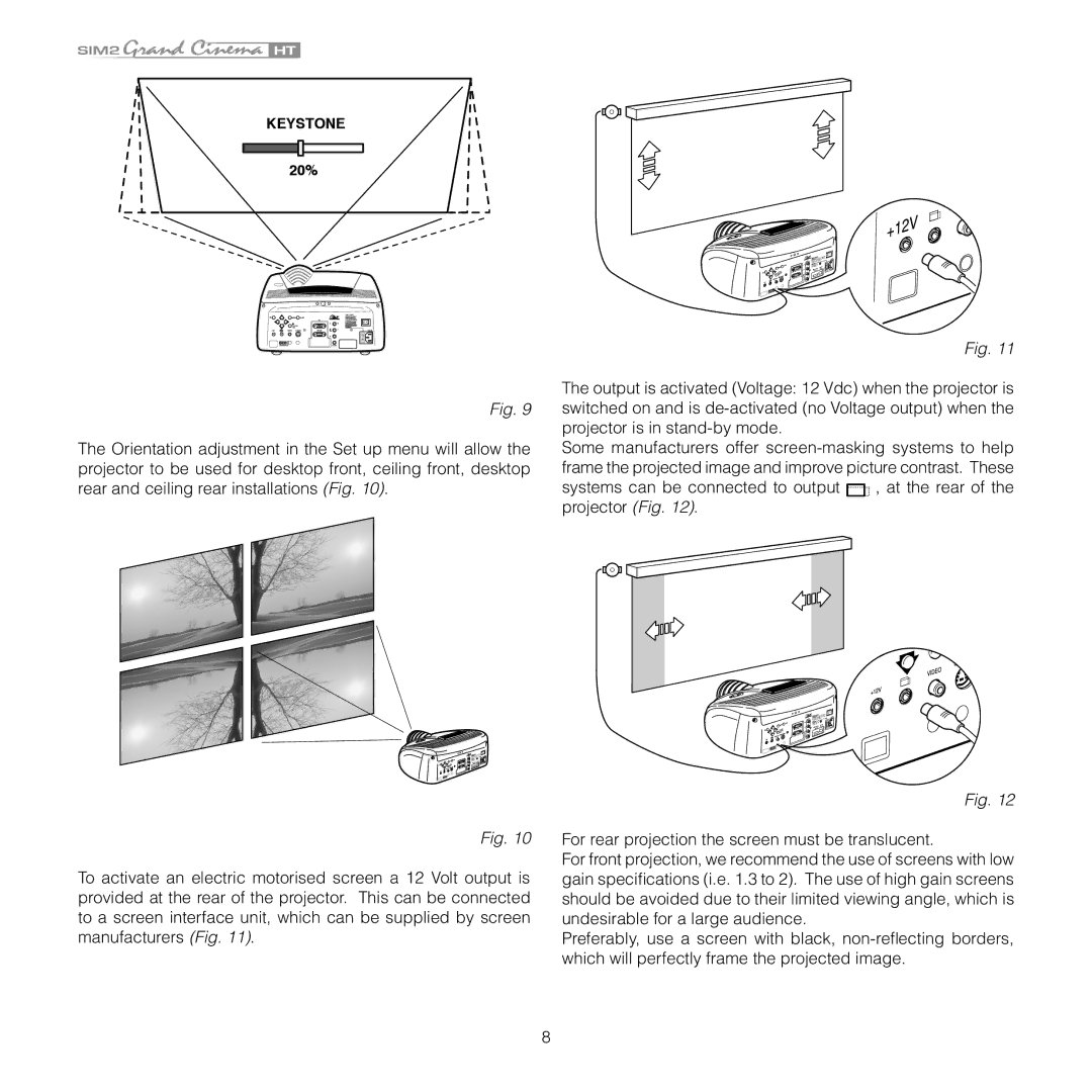 Sim2 Multimedia HT 280E, HT 300E installation manual Keystone 