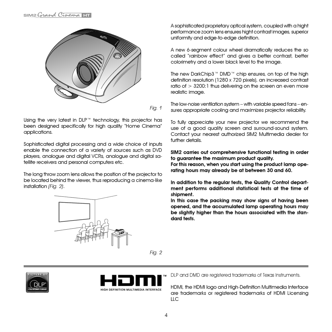 Sim2 Multimedia HT305 installation manual Llc 