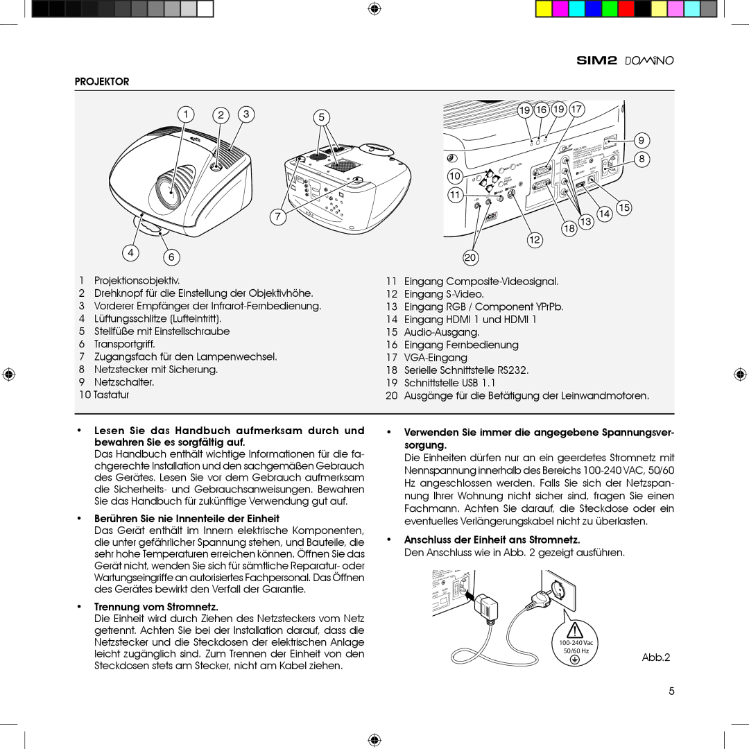 Sim2 Multimedia HT380 manual Projektor 