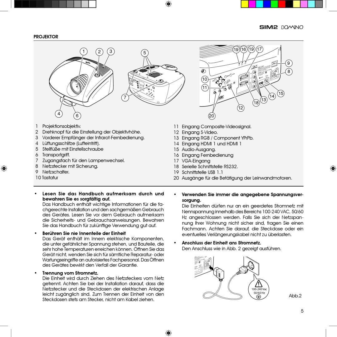 Sim2 Multimedia HT380 manual Projektor 