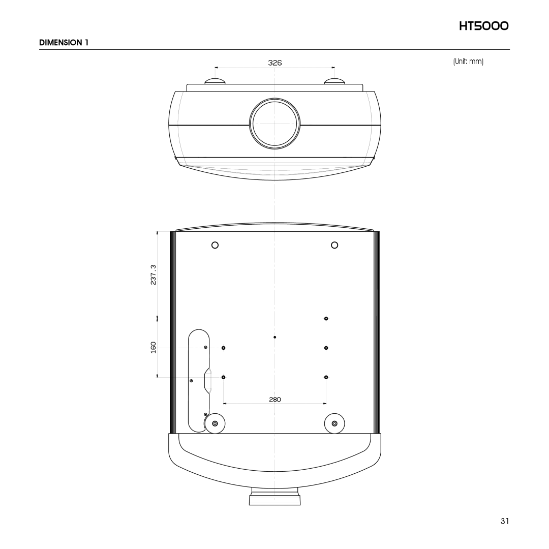 Sim2 Multimedia HT5000 installation manual Dimension 