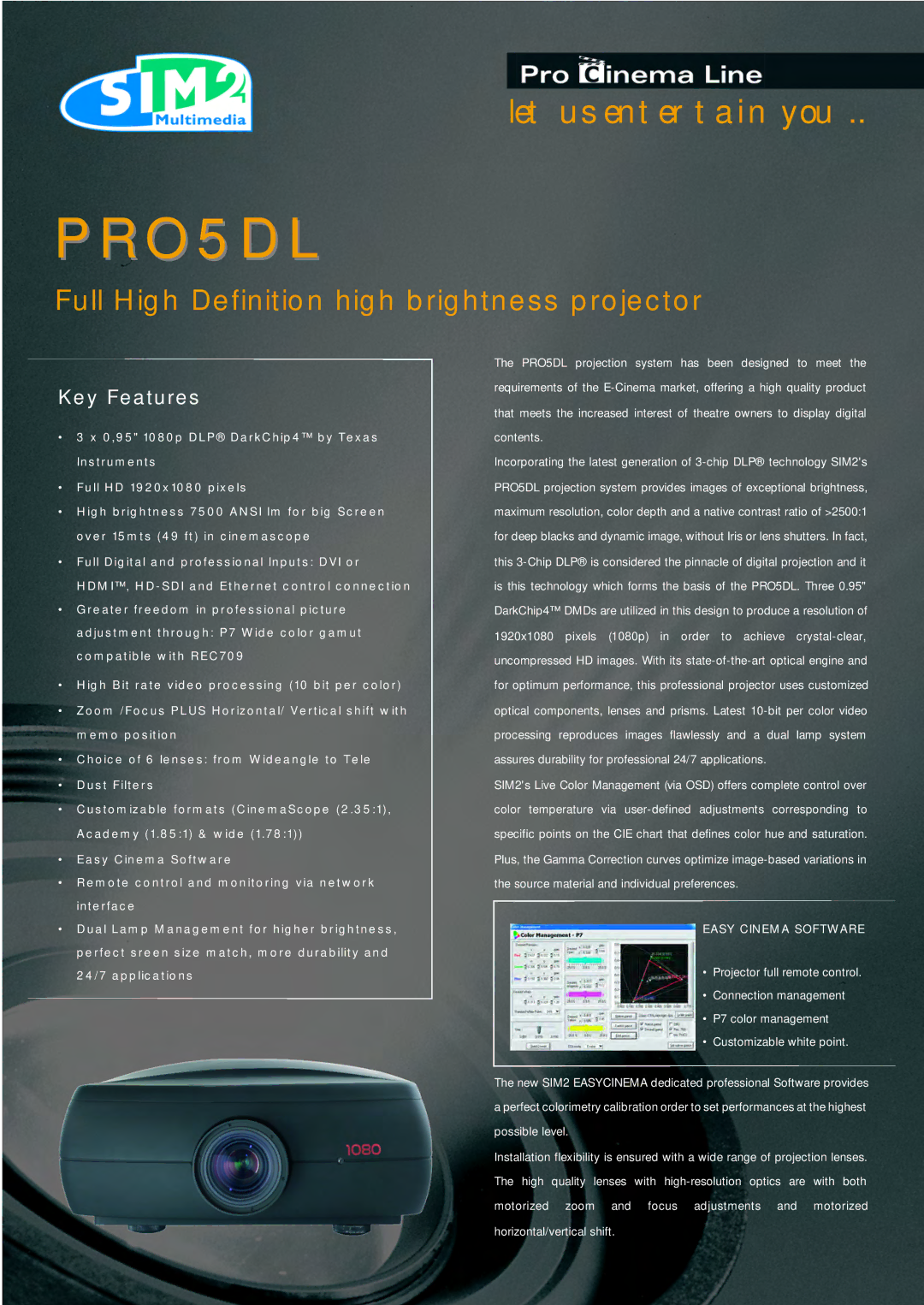 Sim2 Multimedia PRO5DL manual 