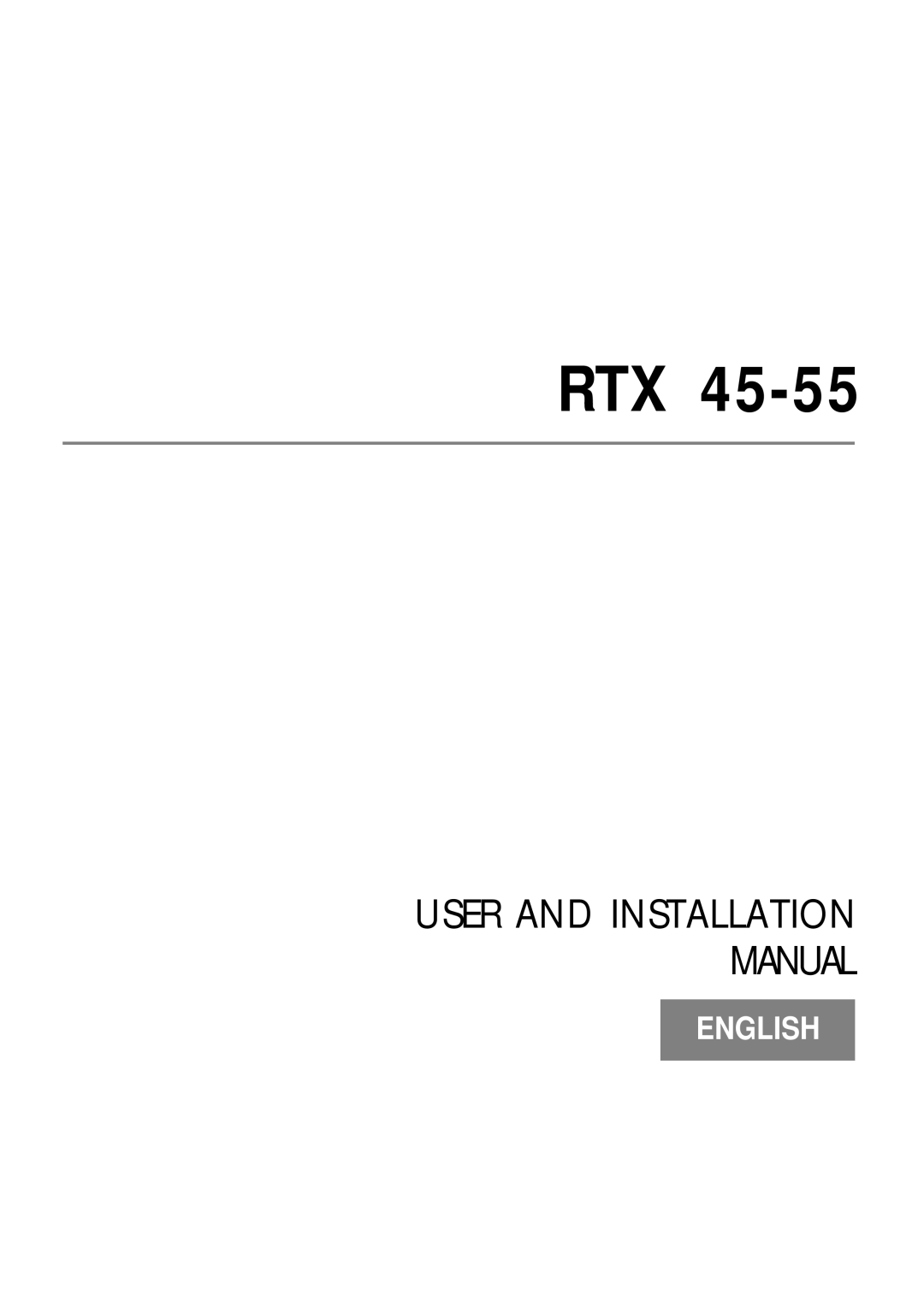 Sim2 Multimedia RTX55 installation manual Rtx 