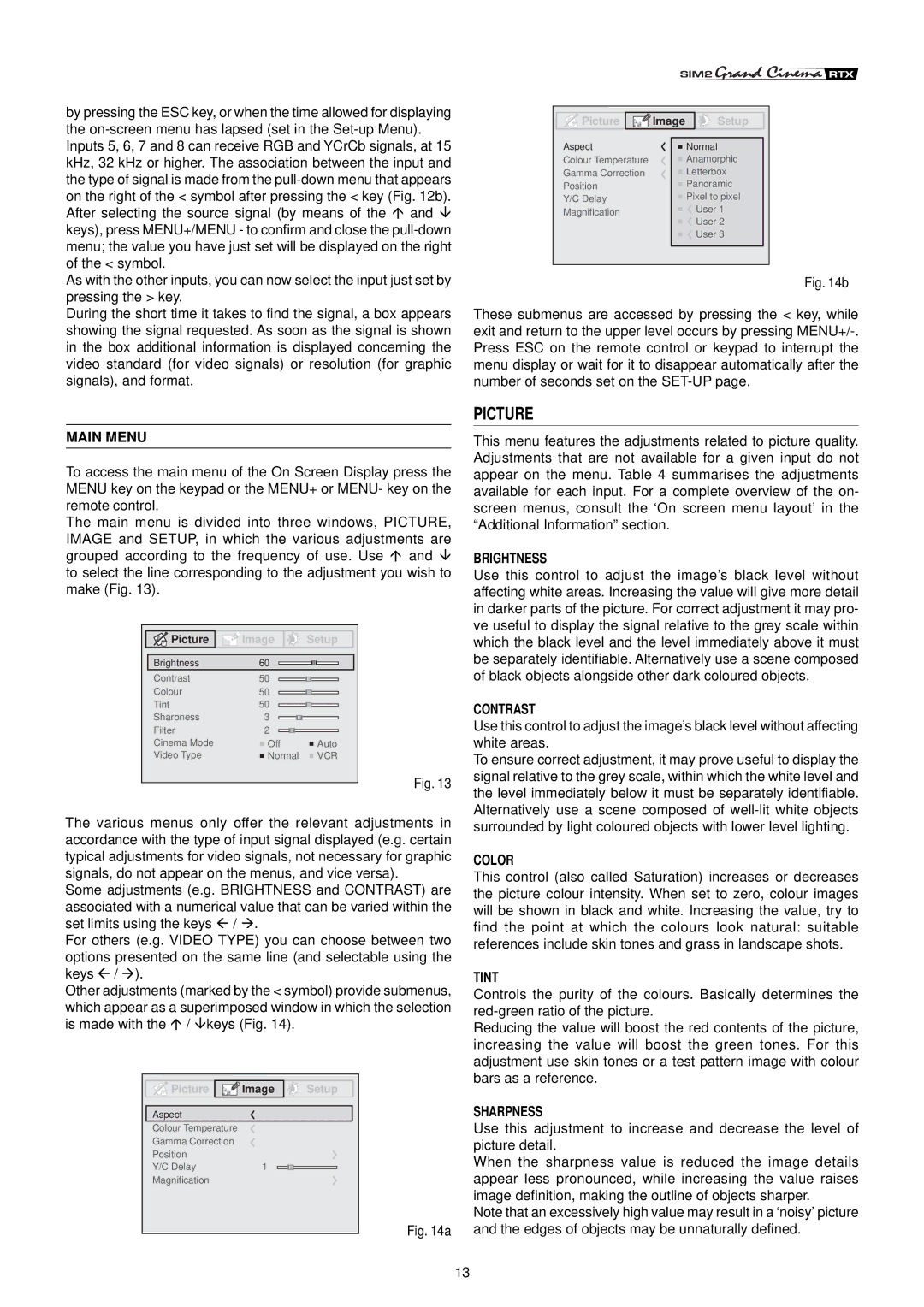 Sim2 Multimedia RTX55 installation manual Picture 