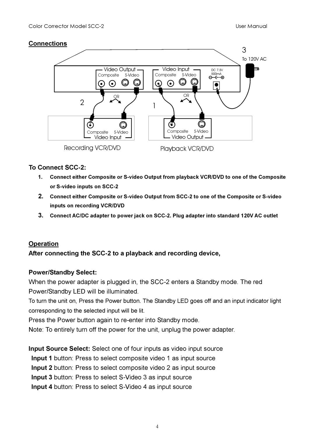 Sima Products user manual Connections To Connect SCC-2 