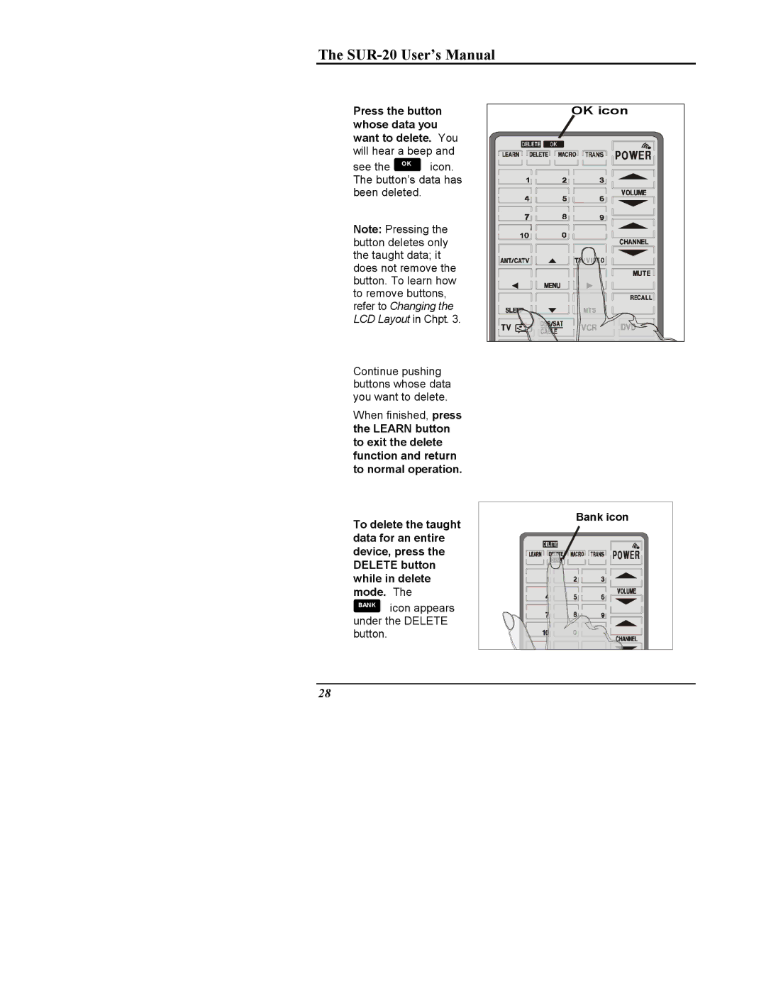 Sima Products SUR-20 user manual OK icon 