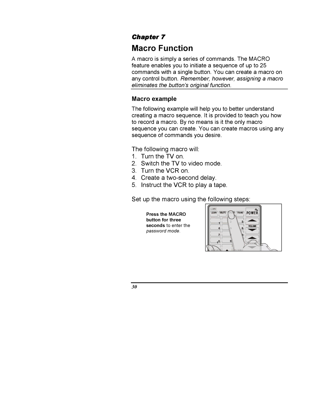 Sima Products SUR-20 user manual Macro Function, Macro example 