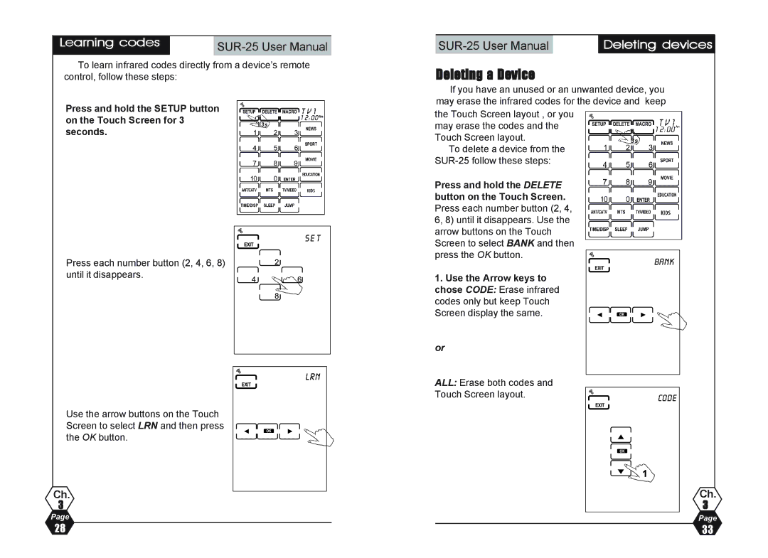 Sima Products SUR-25 user manual Deleting a Device 