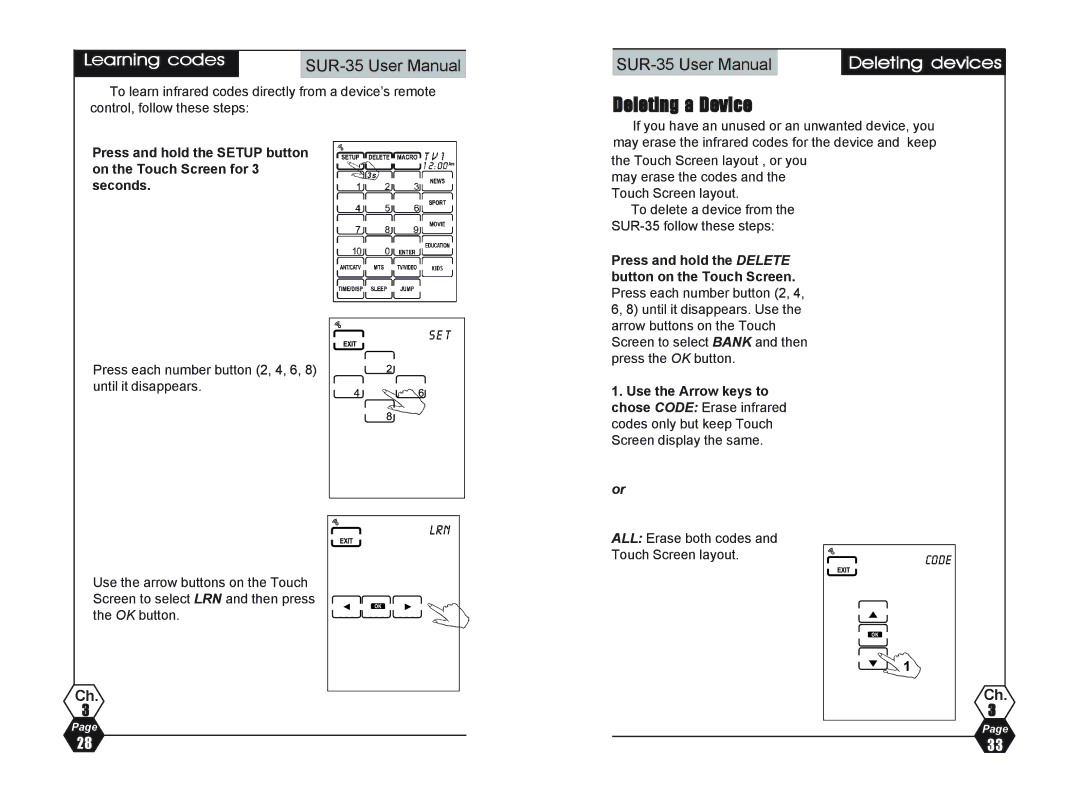 Sima Products SUR-35 user manual Deleting a Device 