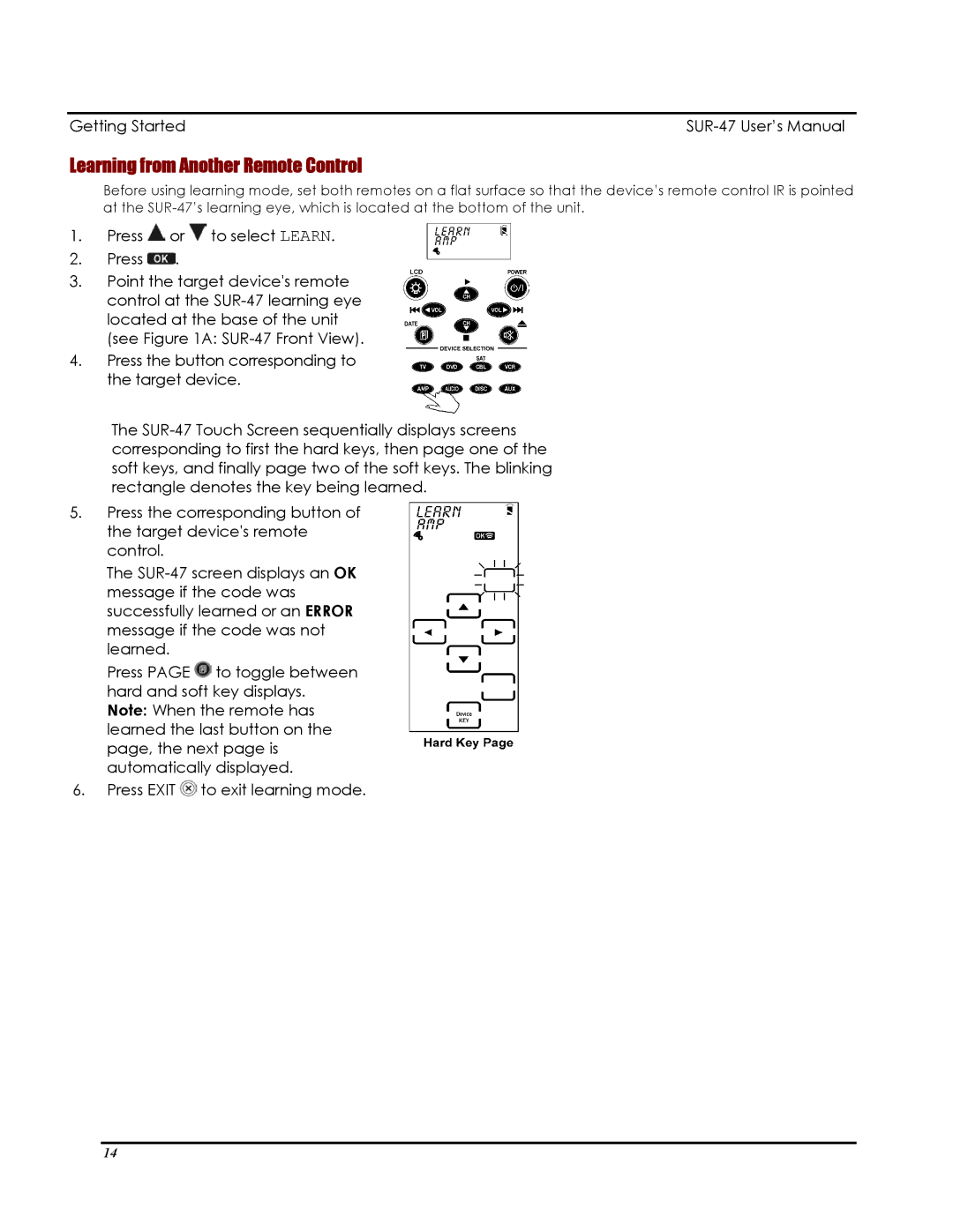 Sima Products SUR-47 user manual Learning from Another Remote Control 