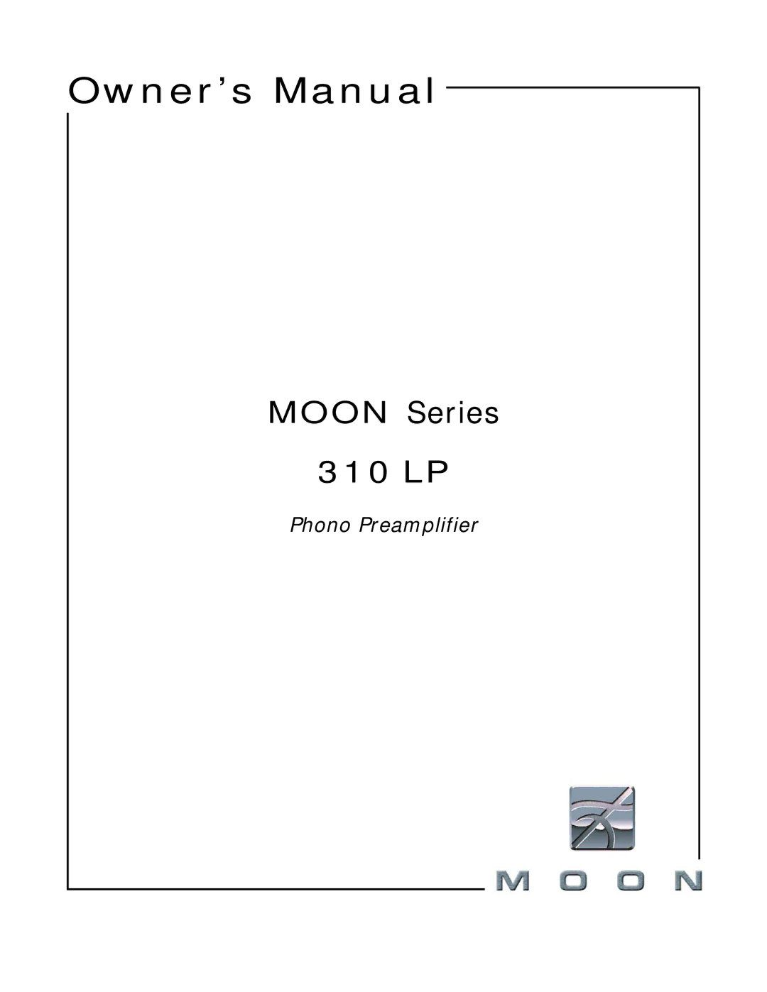 Simaudio owner manual Moon Series 310 LP 