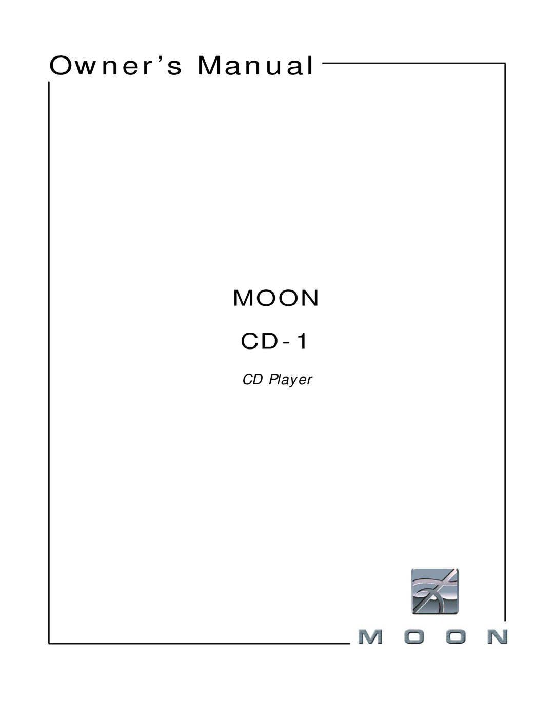 Simaudio MOON CD-1 owner manual Moon 