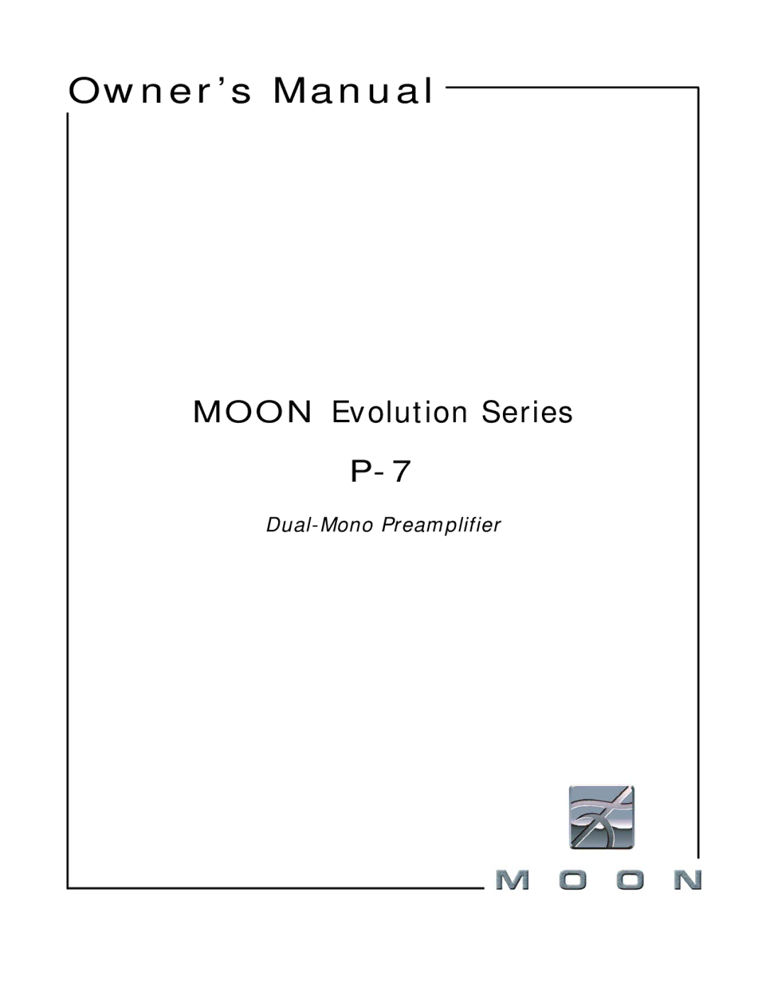 Simaudio P-7 owner manual Moon Evolution Series 