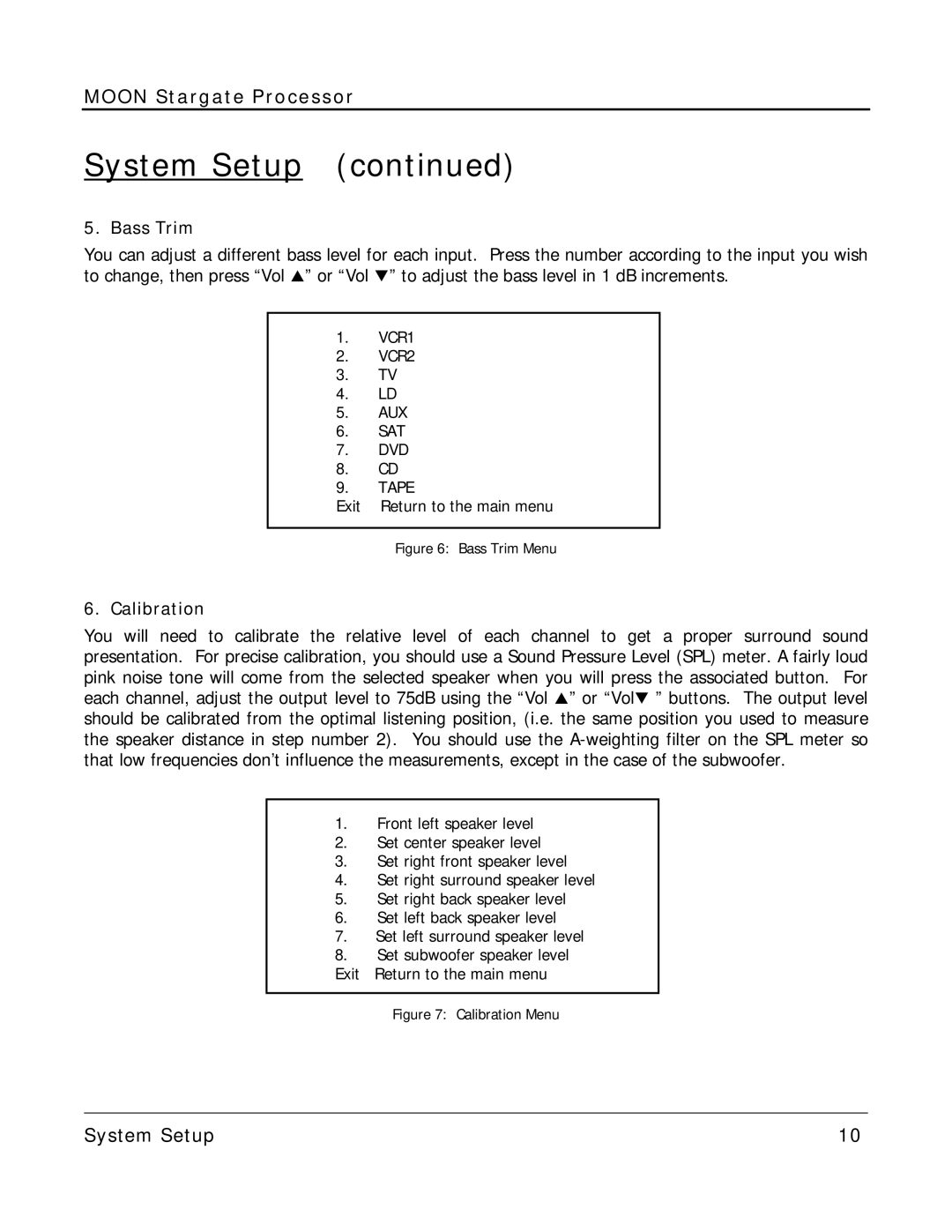 Simaudio Preamplifier and D/A converter owner manual Bass Trim, Calibration 