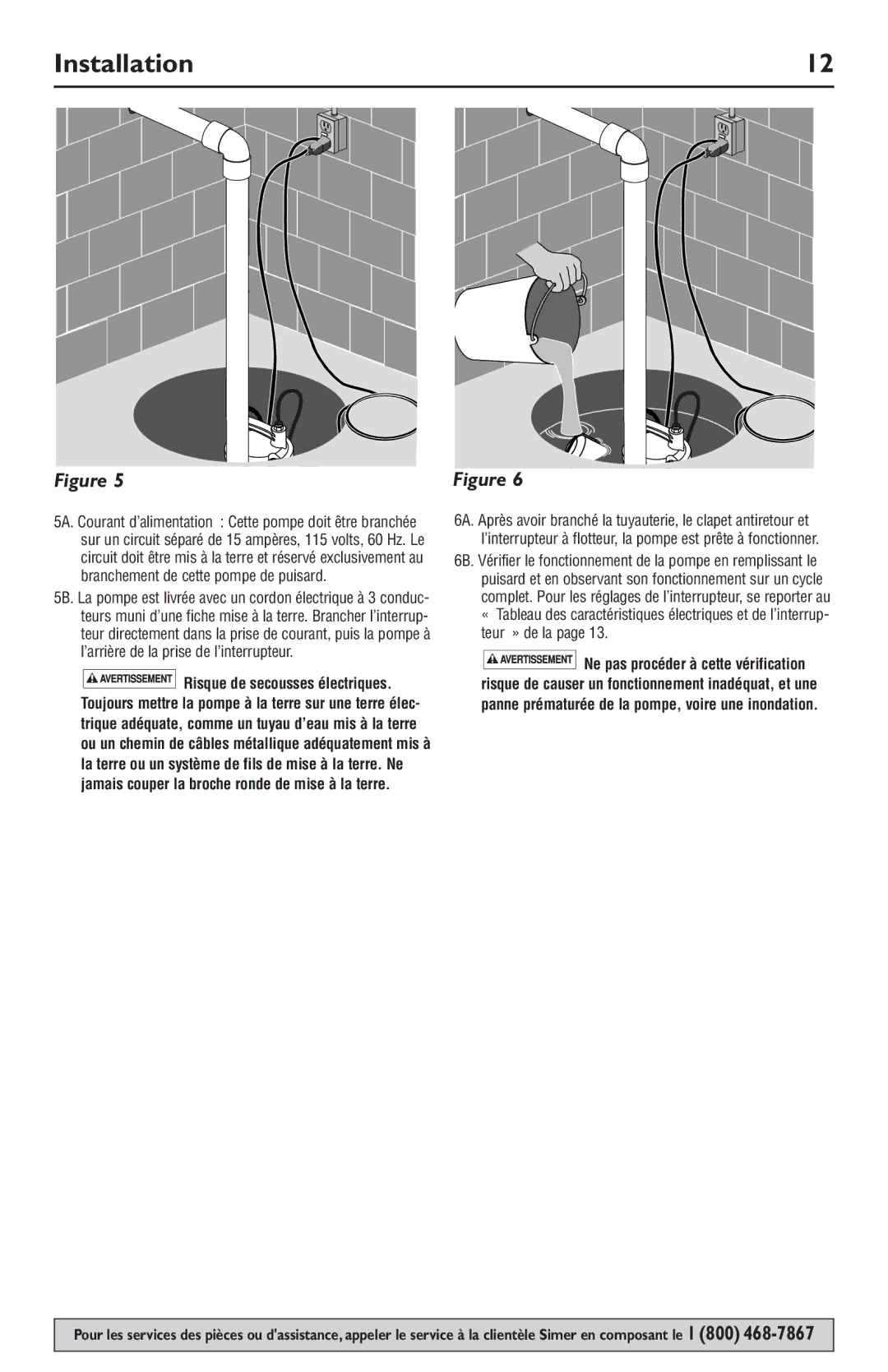 Simer Pumps 3988, 3985, 3983, 3984, 3986 owner manual Installation 