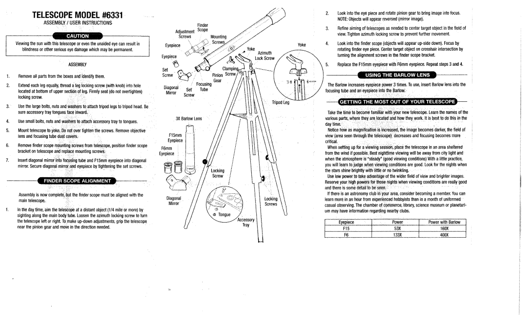 Simmons Optics 6331 manual 