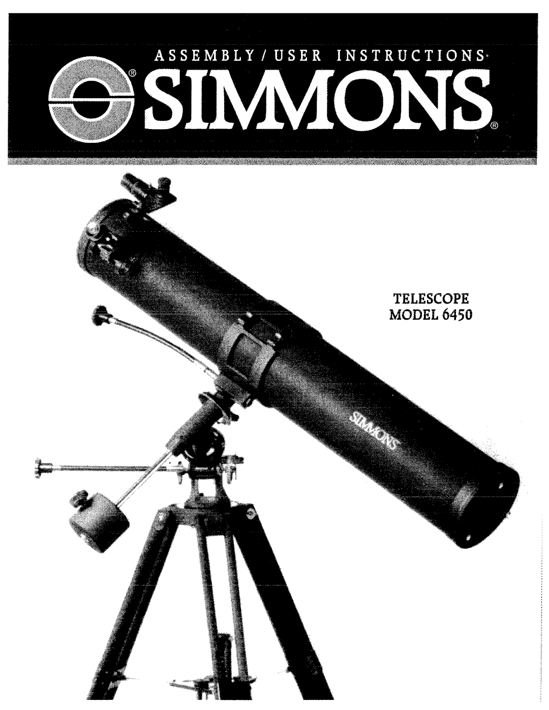 Simmons Optics 6450 manual 