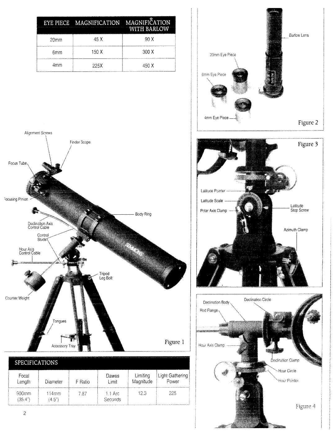 Simmons Optics 6450 manual 