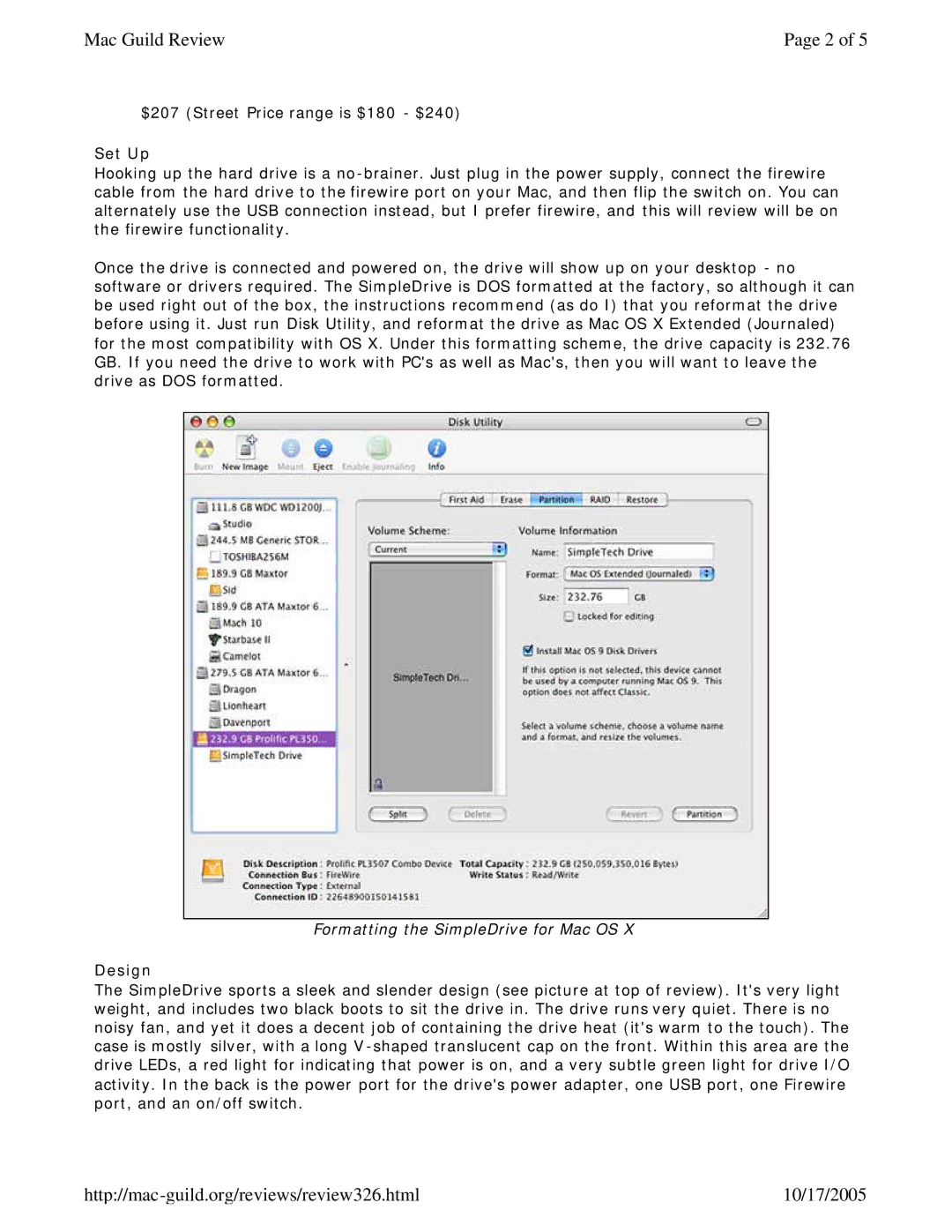 SimpleTech SimpleDrive Deluxe specifications Set Up, Design 