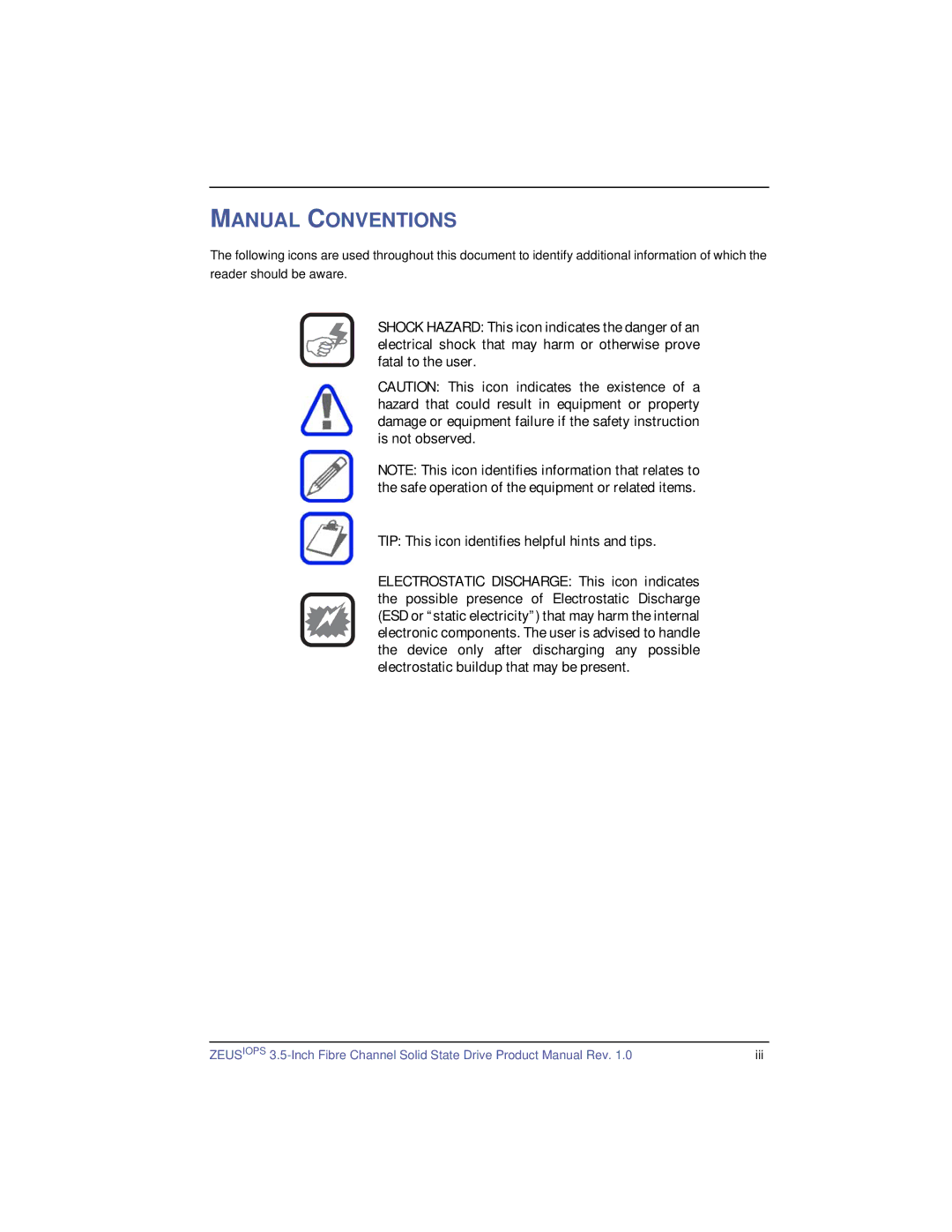 SimpleTech ZeusIOPS manual Manual Conventions 