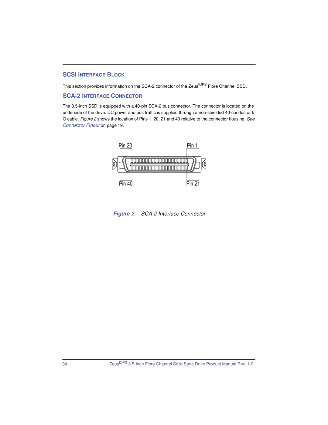 SimpleTech ZeusIOPS manual SCA-2 Interface Connector 