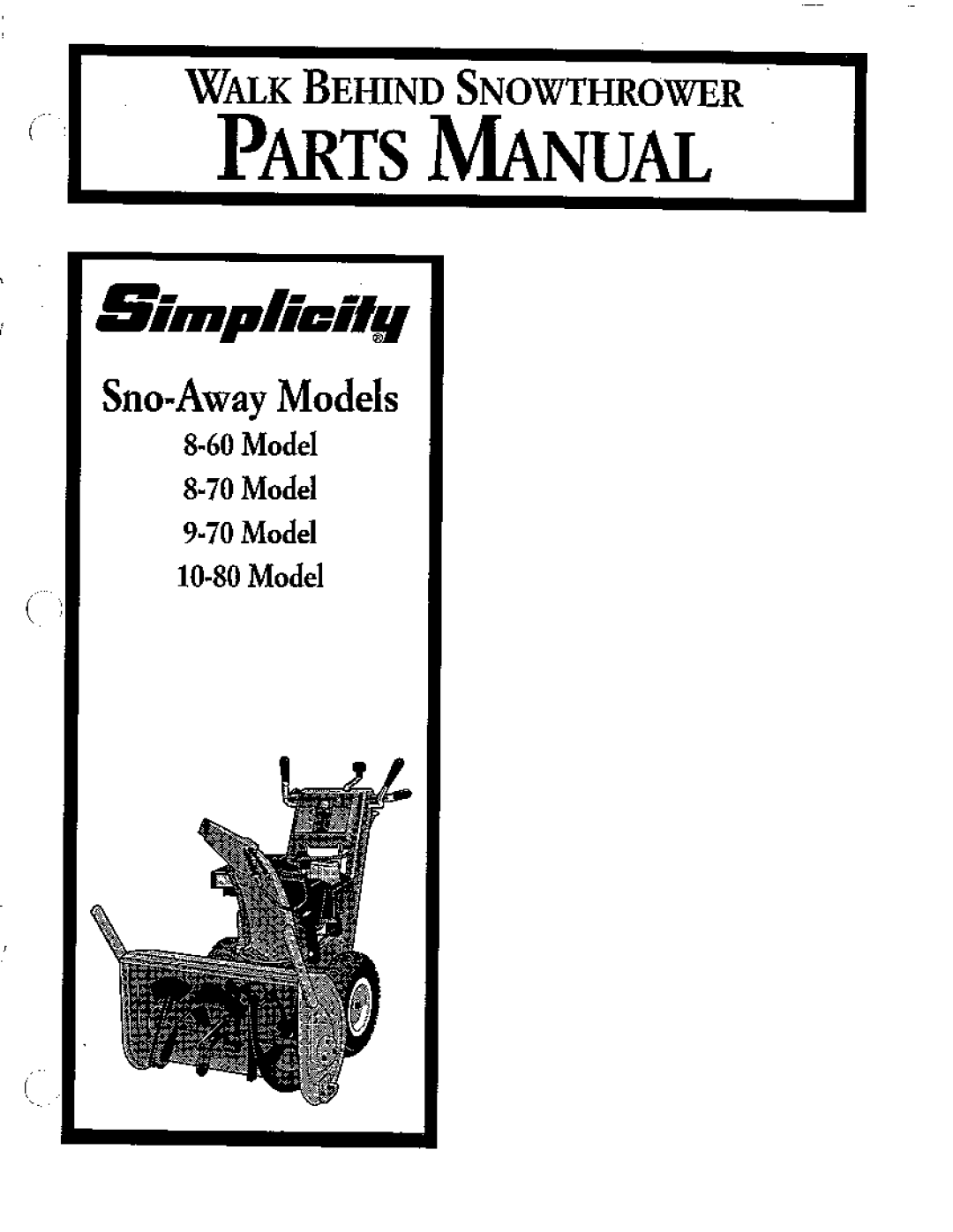 Simplicity 10-80 manual 