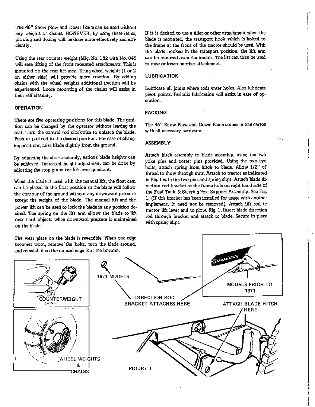 Simplicity 1009 manual 