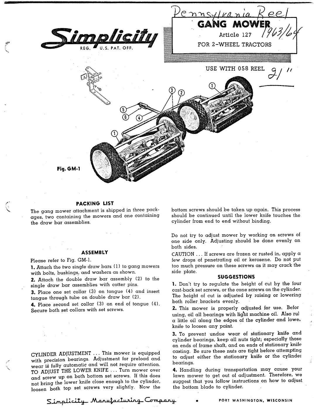 Simplicity 127 manual 