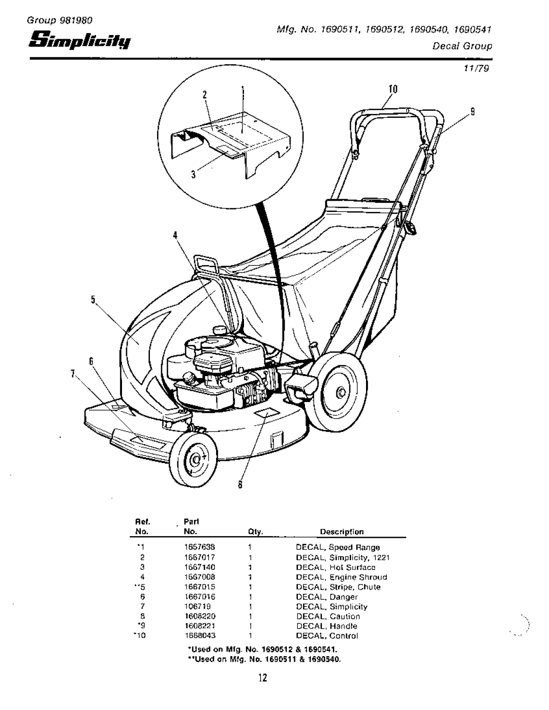 Simplicity 1321PP Mower, 1421 Mower, 1321 Mower, 1291 Mower, 1318PSE Mower, 1321PPE Mower, 1319PS Mower, 1322PS Mower, 1221 Mower 