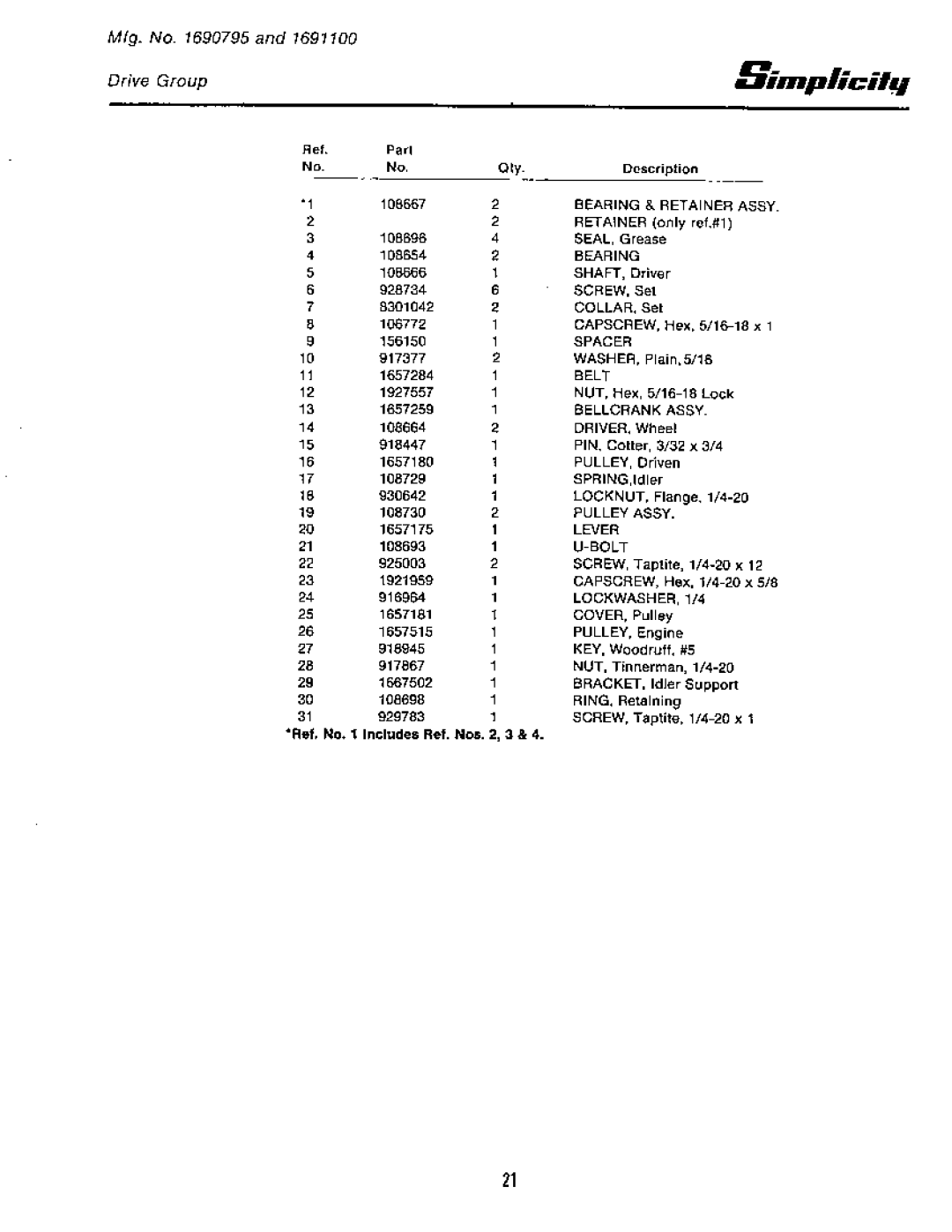 Simplicity 1318PSE Mower, 1421 Mower, 1321 Mower, 1291 Mower, 1321PP Mower, 1321PPE Mower, 1319PS Mower, 1322PS Mower, 1221 Mower 