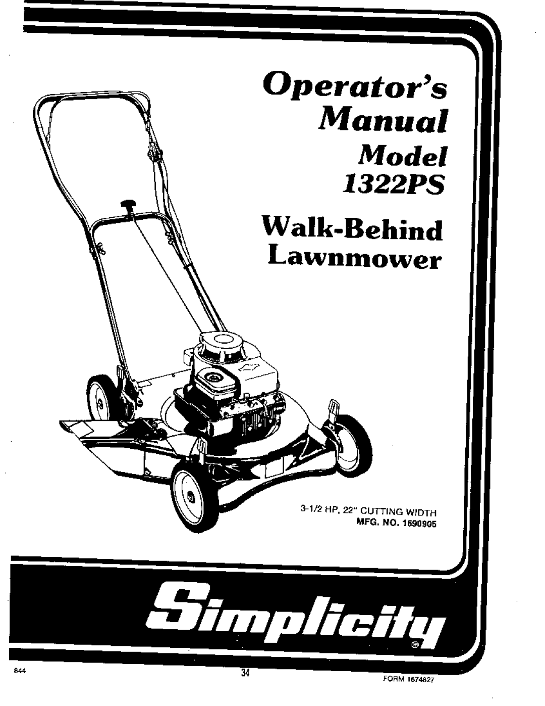 Simplicity 1319PS Mower, 1421 Mower, 1321 Mower, 1291 Mower, 1318PSE Mower, 1321PP Mower, 1321PPE Mower, 1322PS Mower, 1221 Mower 