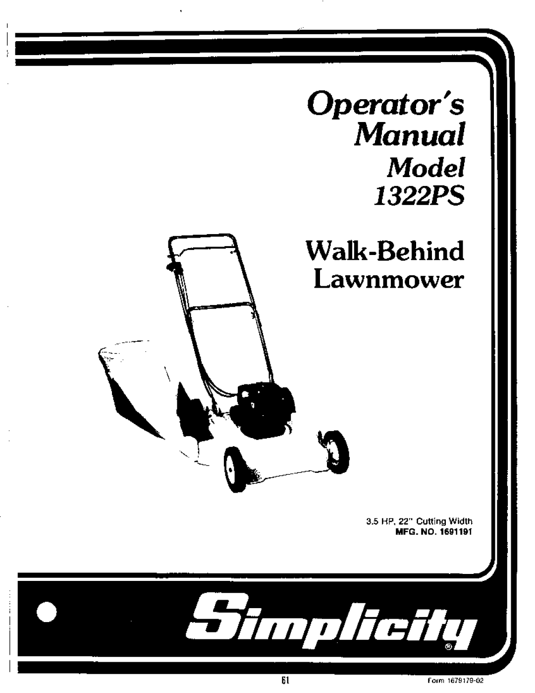 Simplicity 1318PSE Mower, 1421 Mower, 1321 Mower, 1291 Mower, 1321PP Mower, 1321PPE Mower, 1319PS Mower, 1322PS Mower, 1221 Mower 