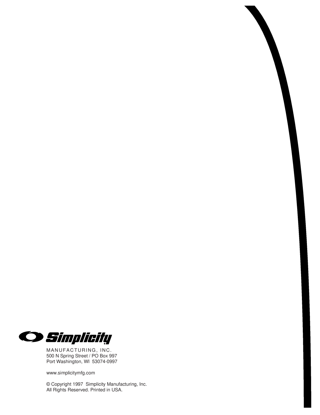 Simplicity 14HP, 11HP manual 