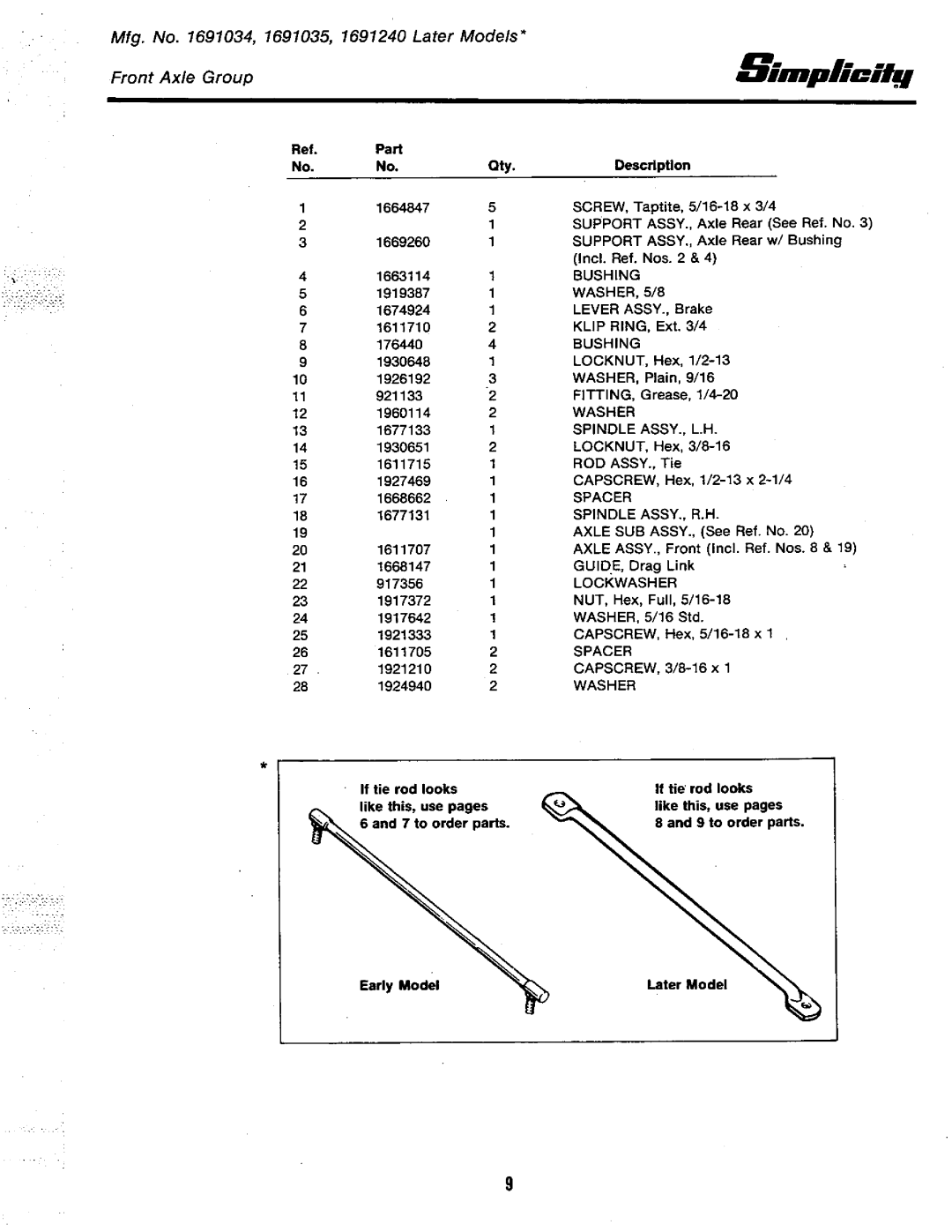 Simplicity 1691035, 1691240, 1691034 manual 