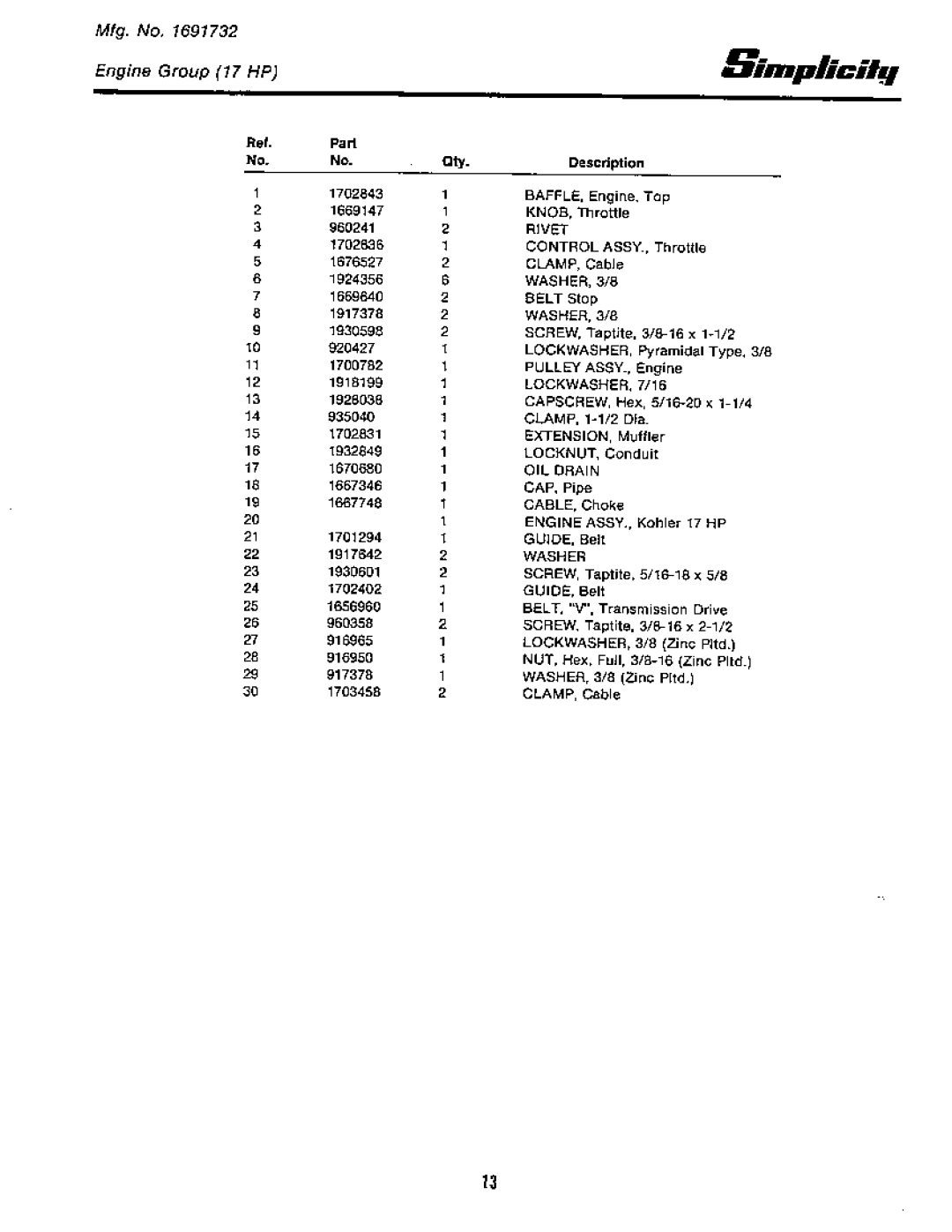 Simplicity 1691423, 1691425, 6500 Series, 1691736, 1691732, 1691468, 1691263 manual 