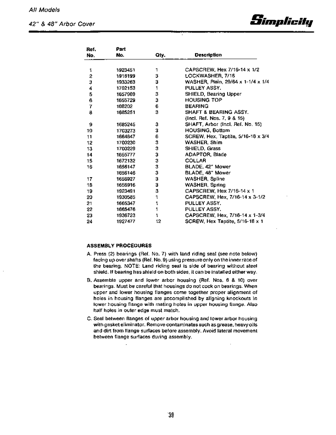 Simplicity 1691263, 1691425, 1691423, 6500 Series, 1691736, 1691732, 1691468 manual 